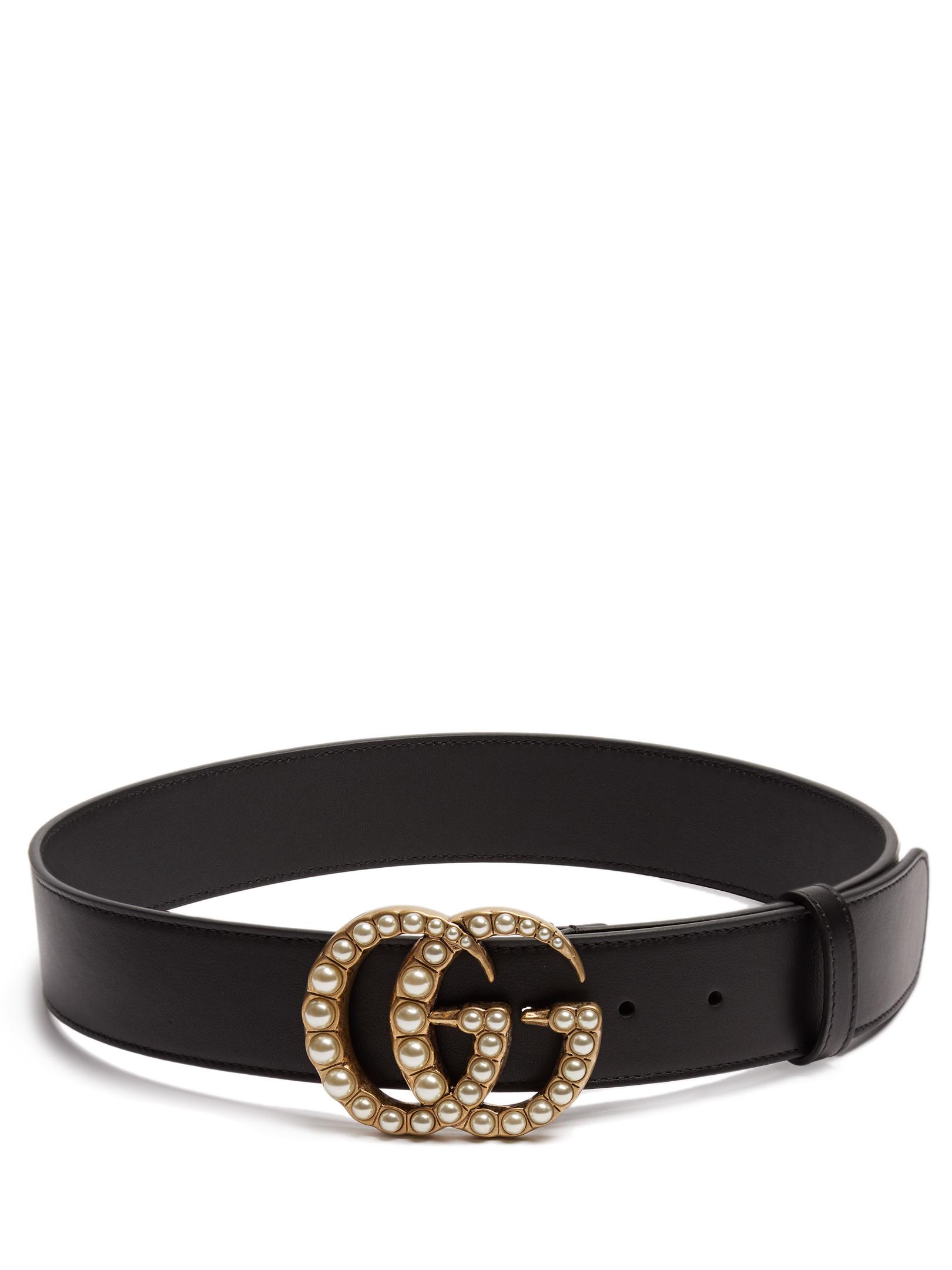 Lyst - Gucci Gg-logo 4cm Leather Belt in Black