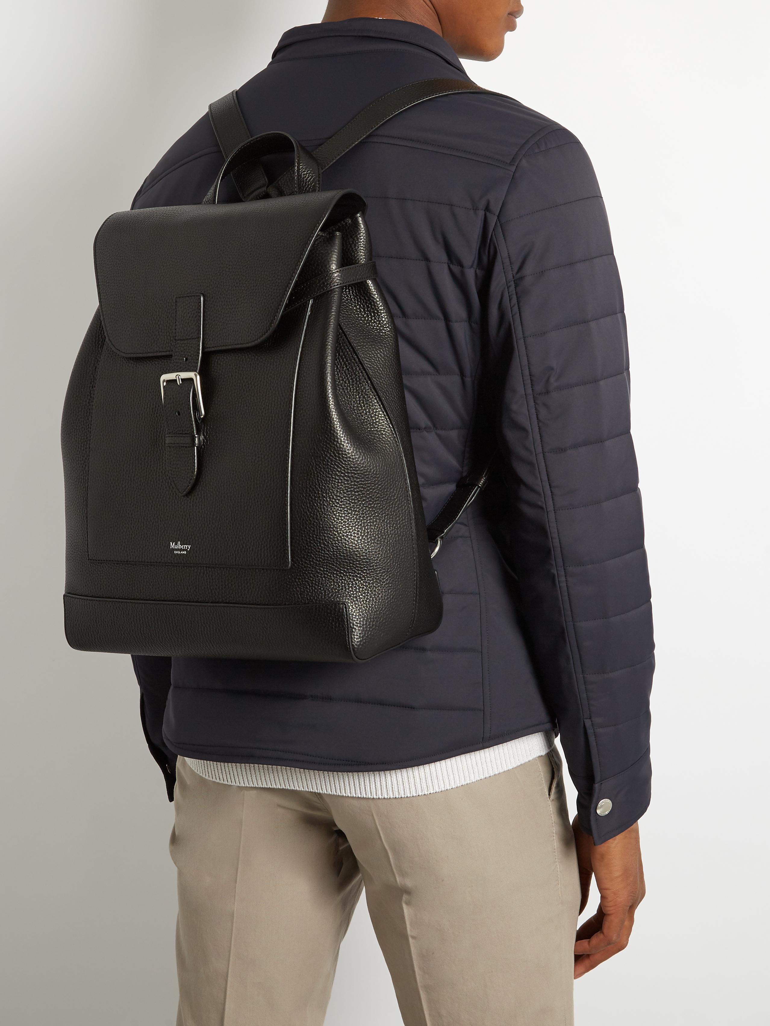 Lyst - Mulberry Chiltern Grained-leather Backpack in Black for Men