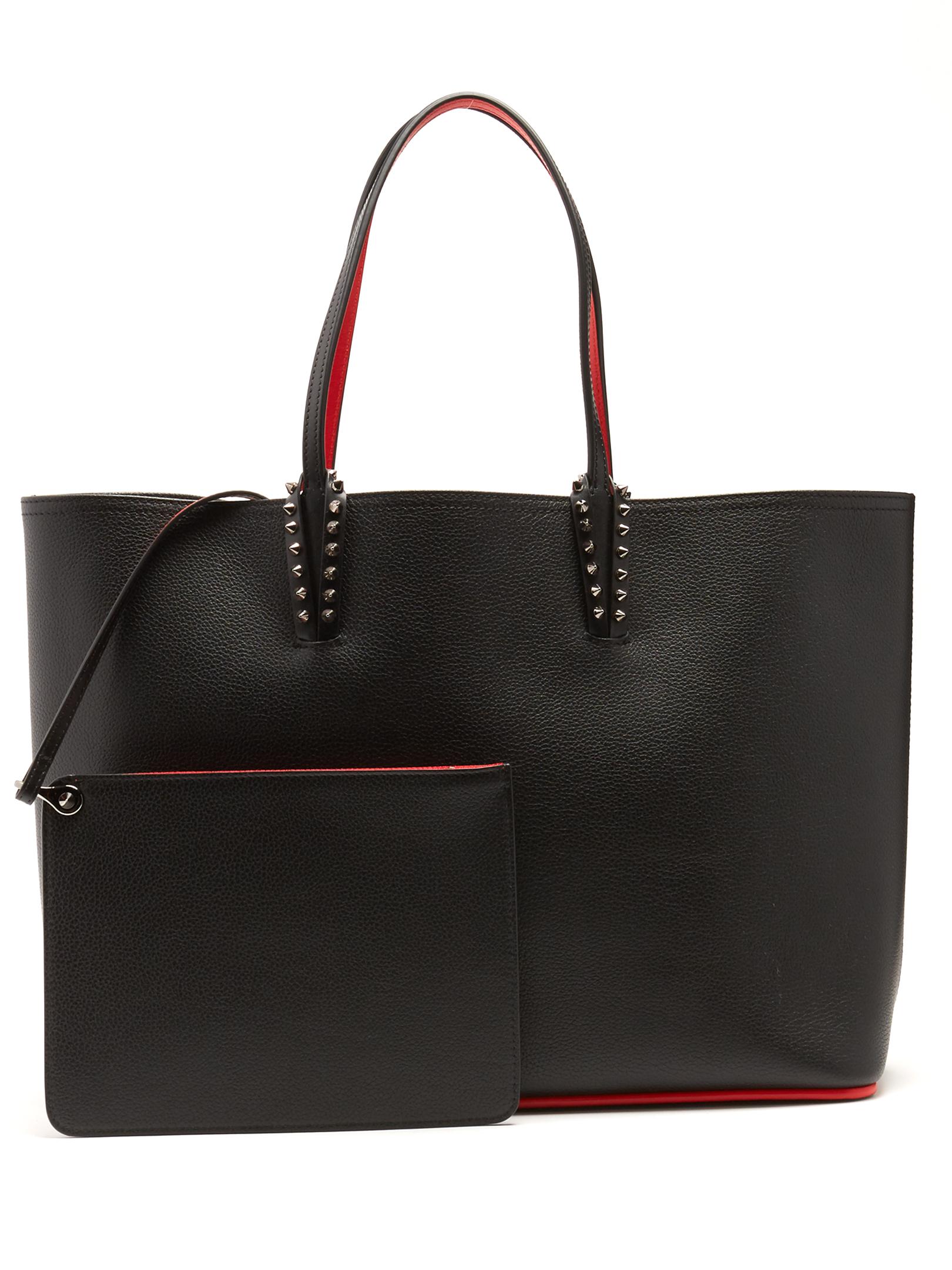 Lyst - Christian louboutin Cabata Spike-embellished Leather Tote in ...