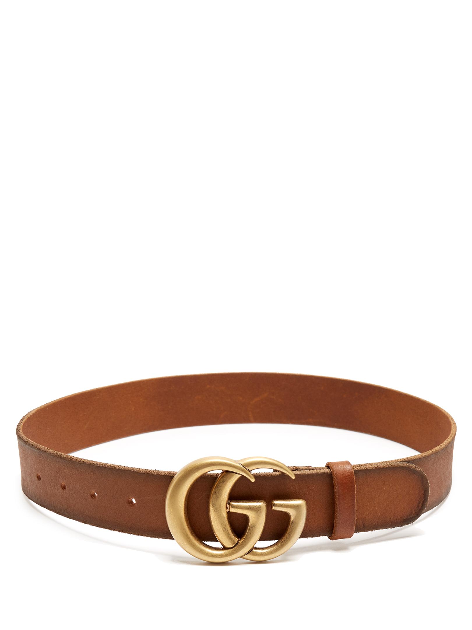 Lyst - Gucci Gg-logo 4cm Leather Belt in Brown