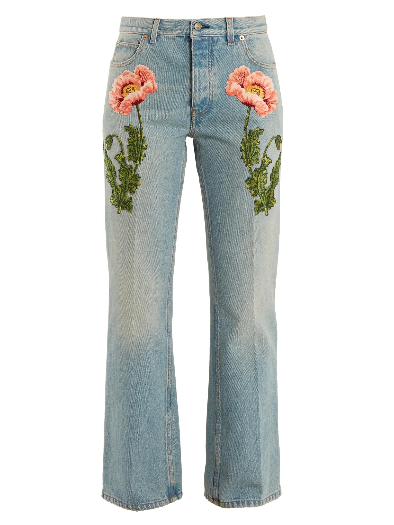 embroidered jeans women