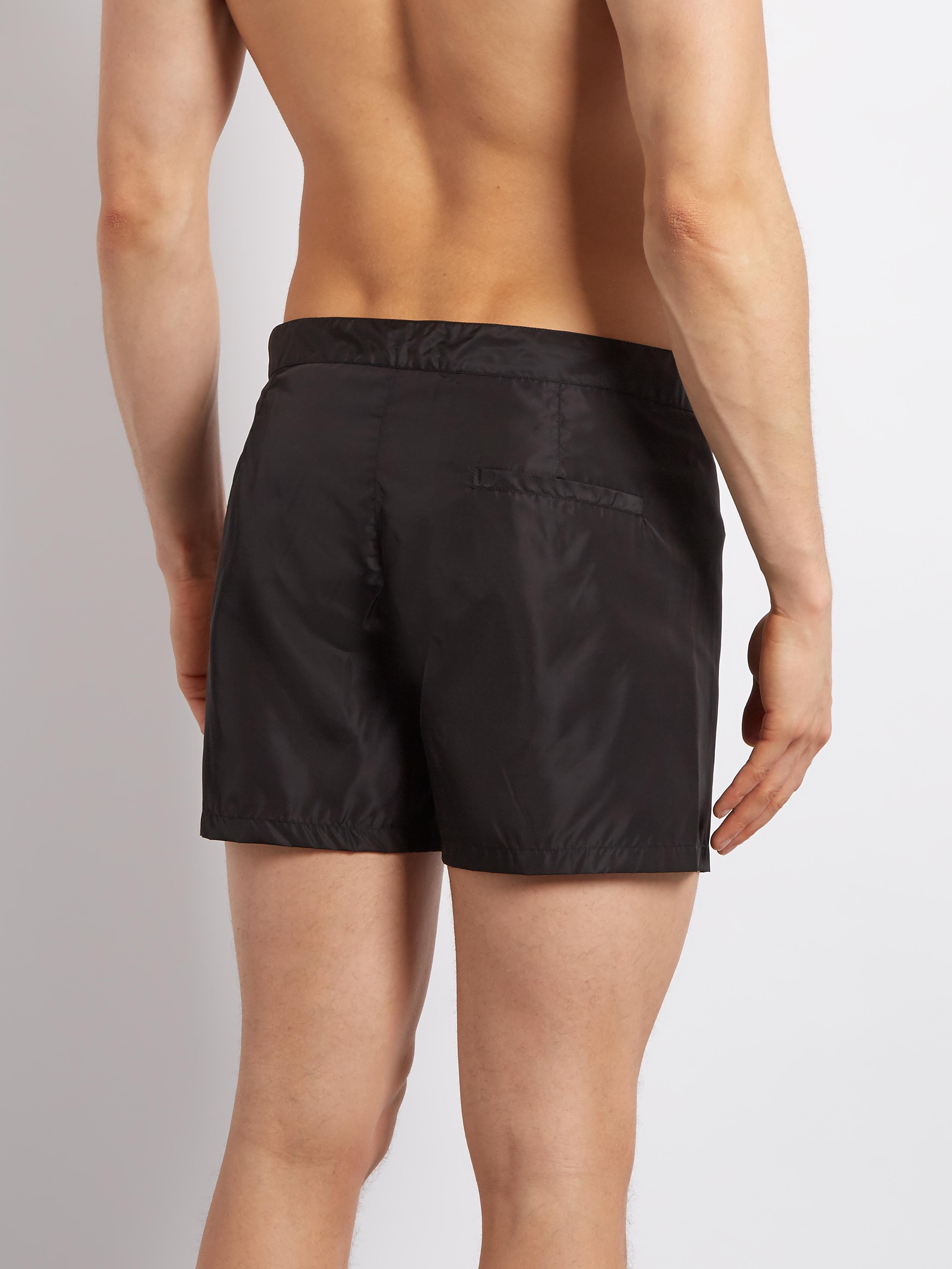 Lyst - Gucci Snake-print Taffeta Swim Shorts in Black for Men