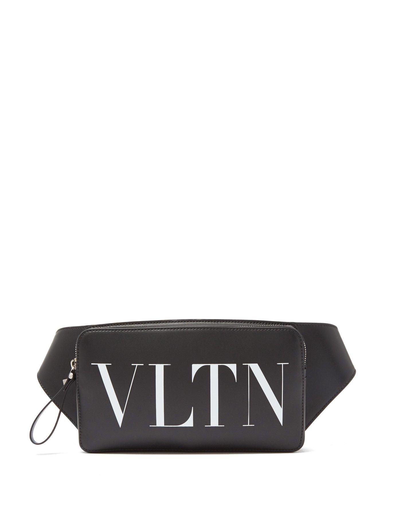 Valentino Vltn Leather Cross Body Bag in Black for Men - Lyst