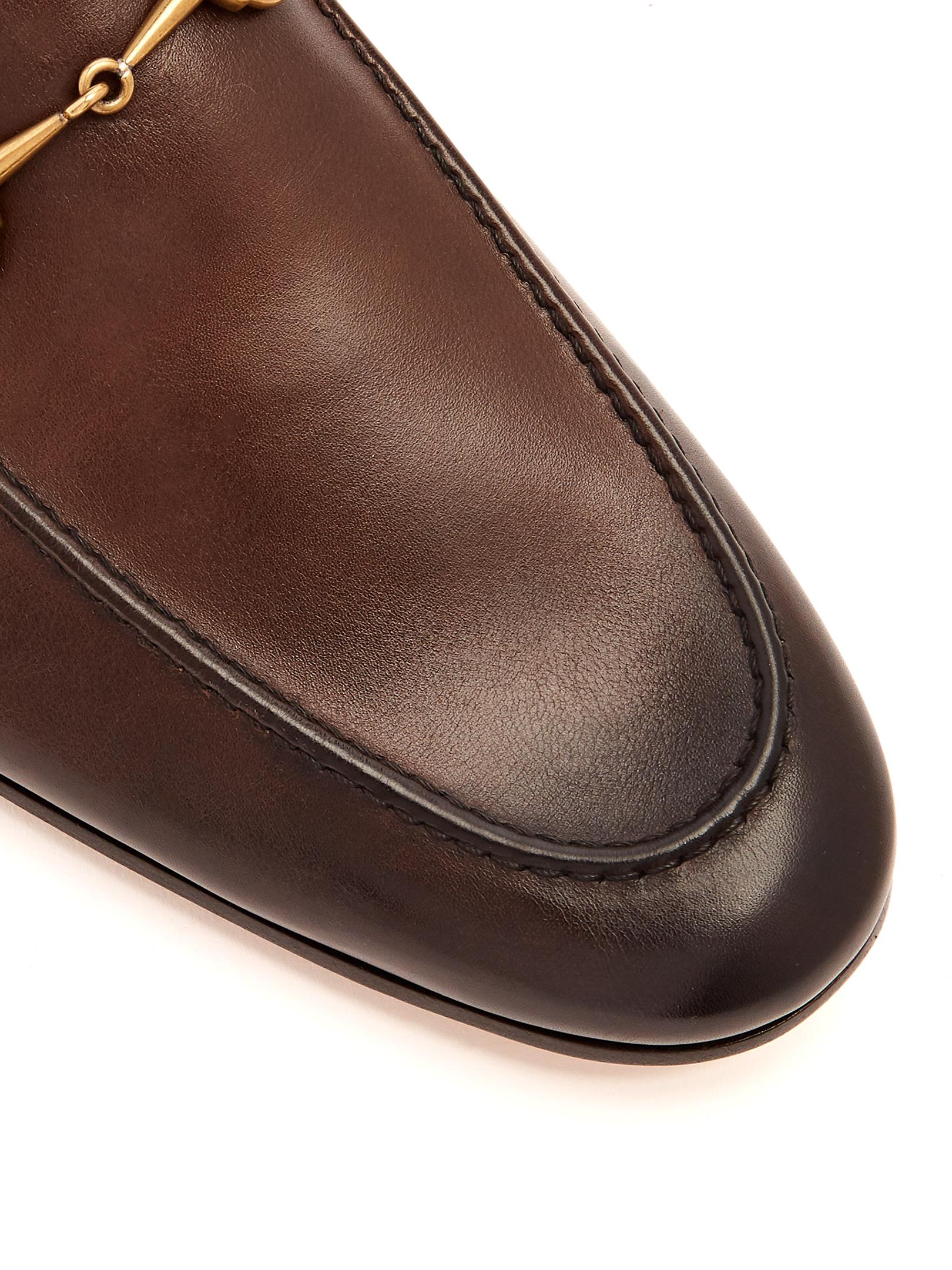 gucci brown jordaan loafer