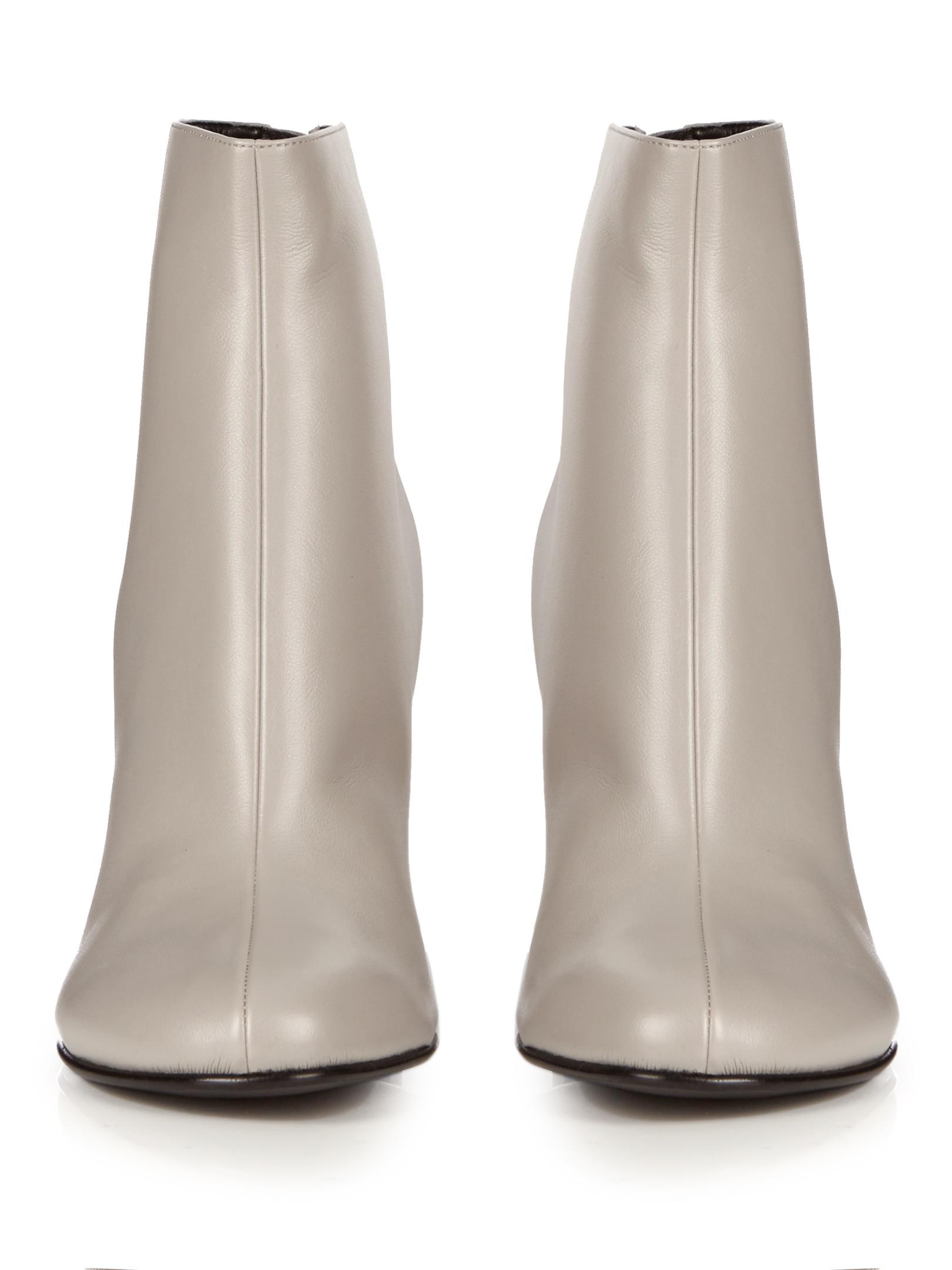 grey ankle boots with heel