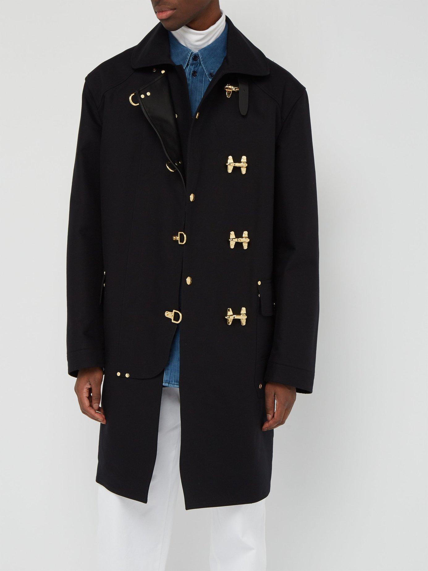 Lyst - Ralph Lauren Purple Label Baker Single Breasted Cotton Twill Overcoat in Black for Men