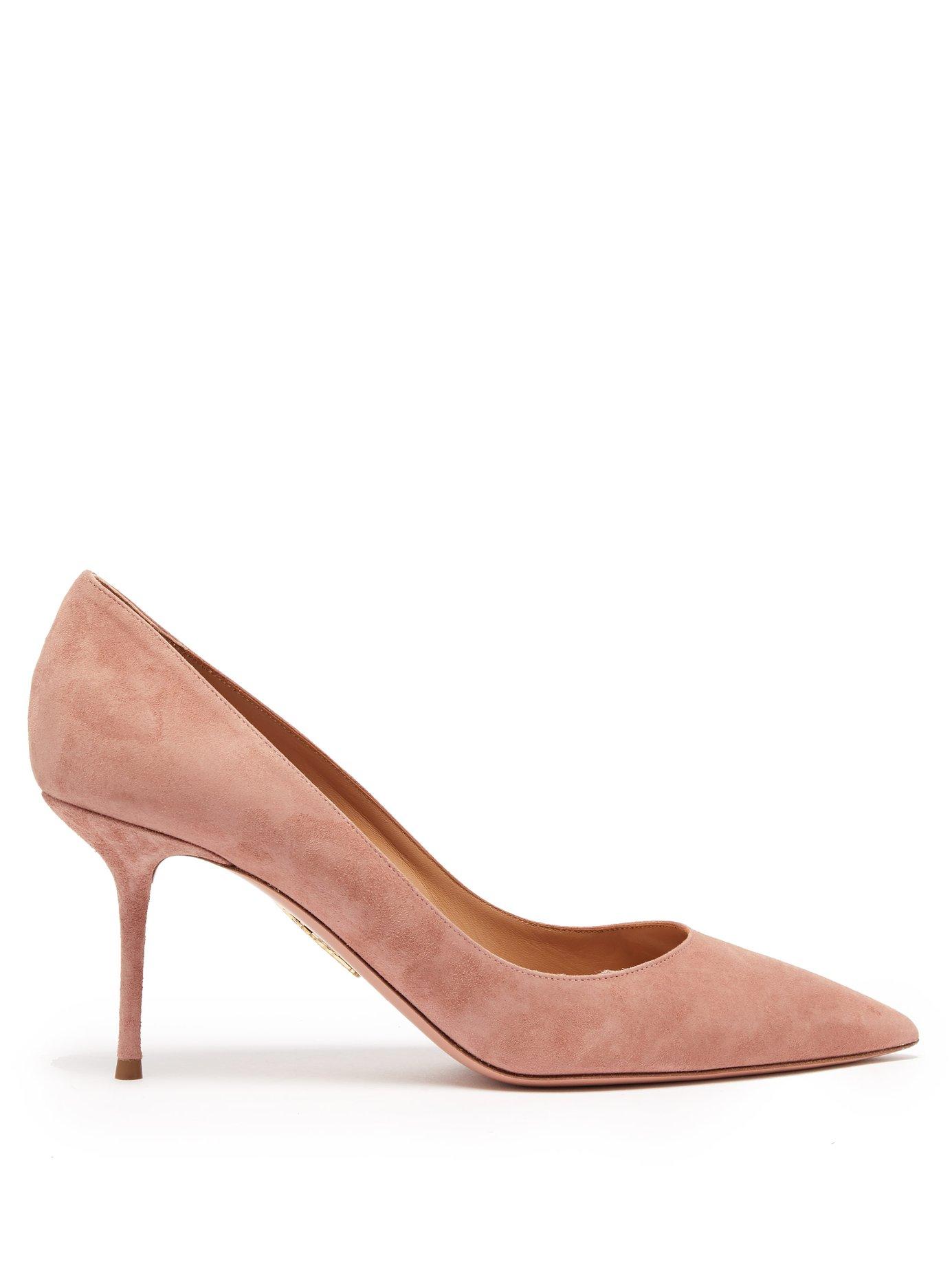 aquazzura suede pumps