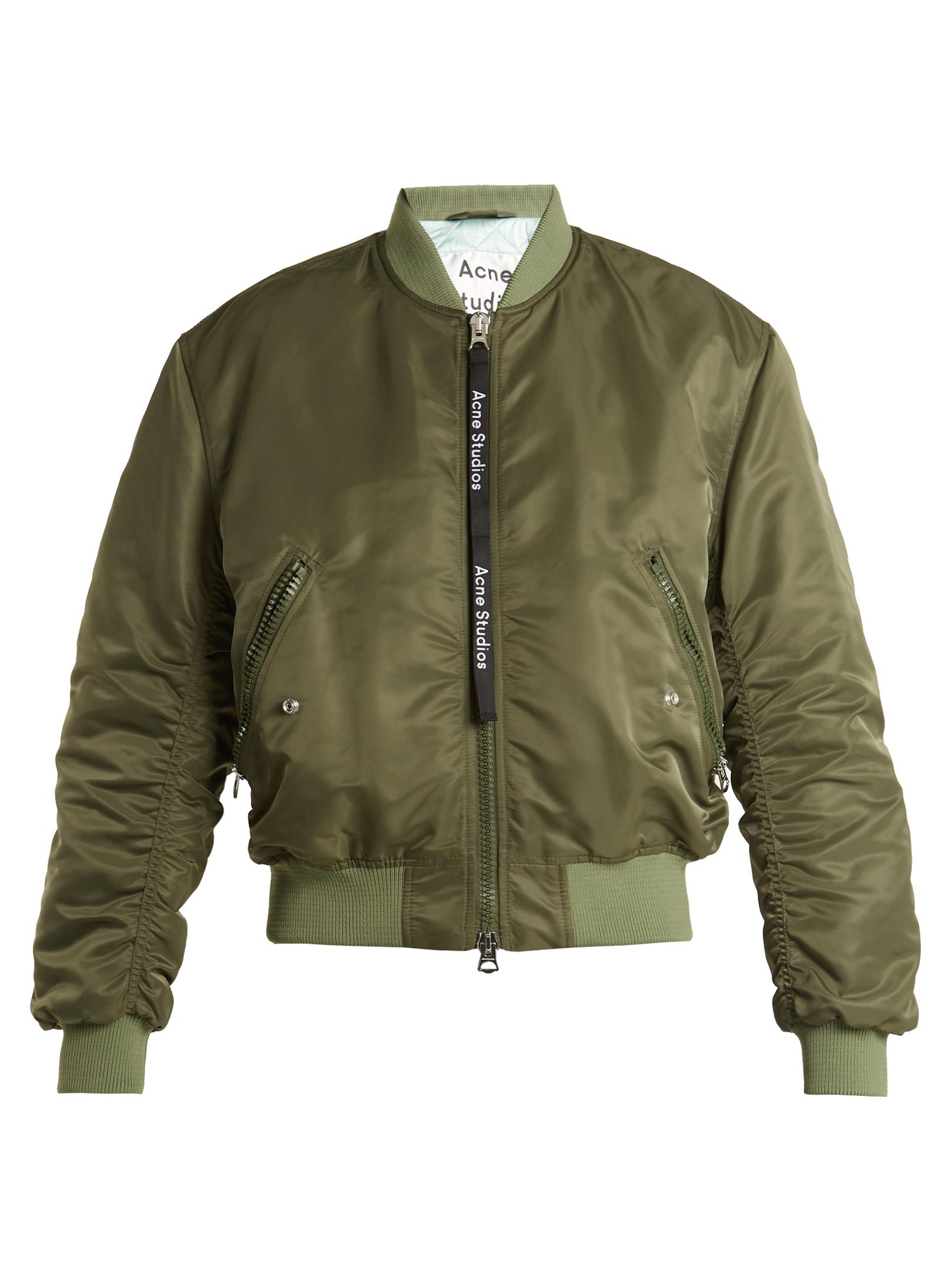 Lyst - Acne Clea Padded Bomber Jacket in Green
