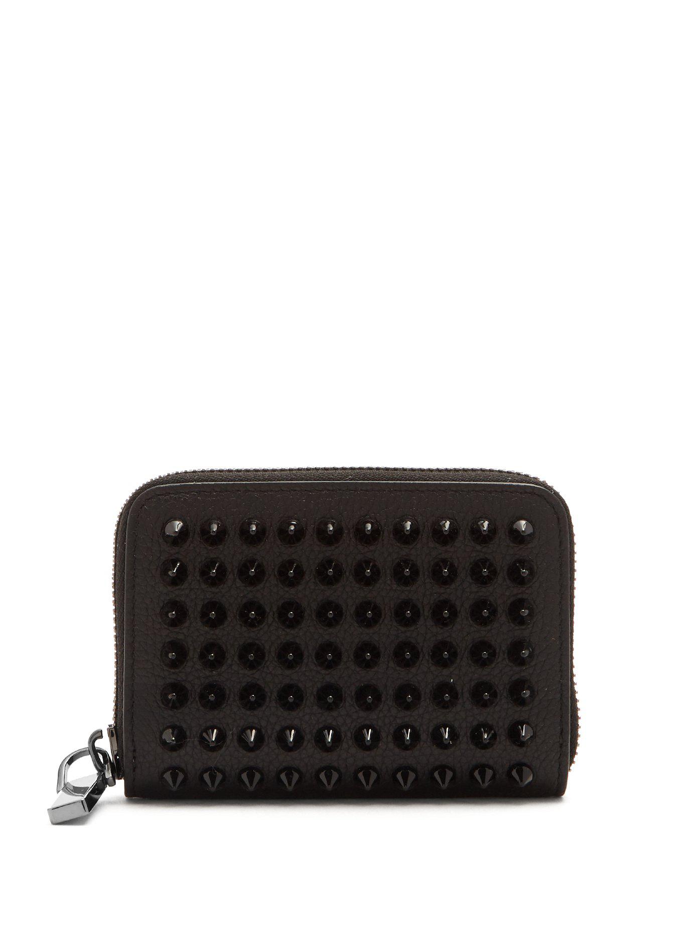 Lyst - Christian Louboutin Panettone Spike Embellished Leather Wallet ...