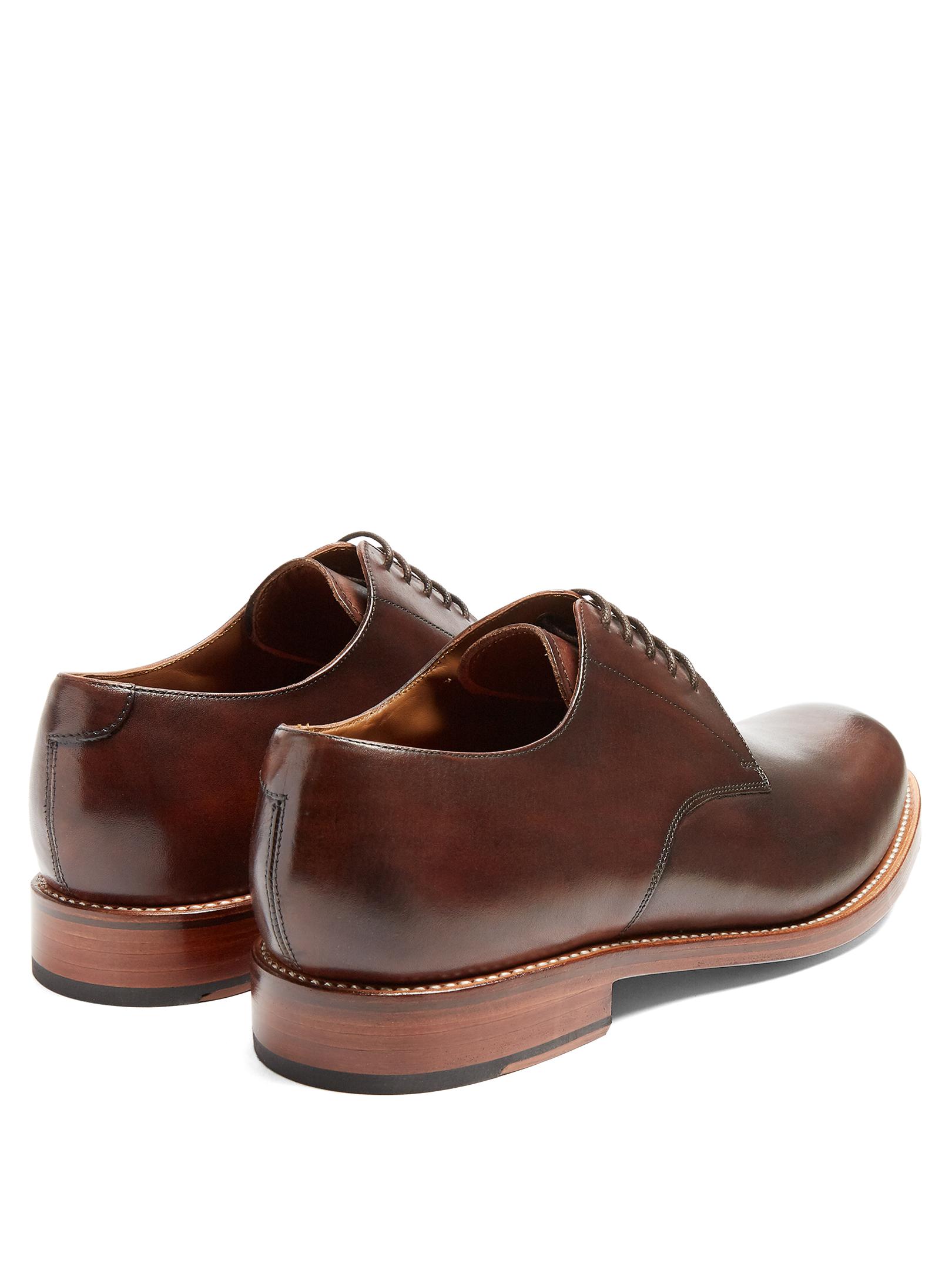 Grenson Curtis Leather Derby Shoes in Brown for Men Lyst
