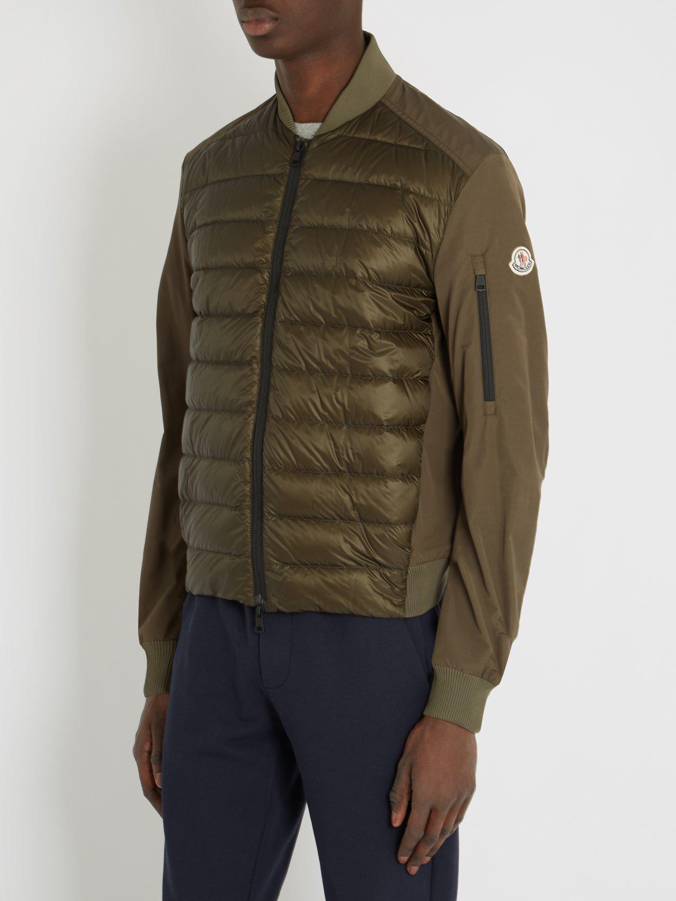 Moncler Goose Ariege Contrast Panel Quilted Down Jacket in Military