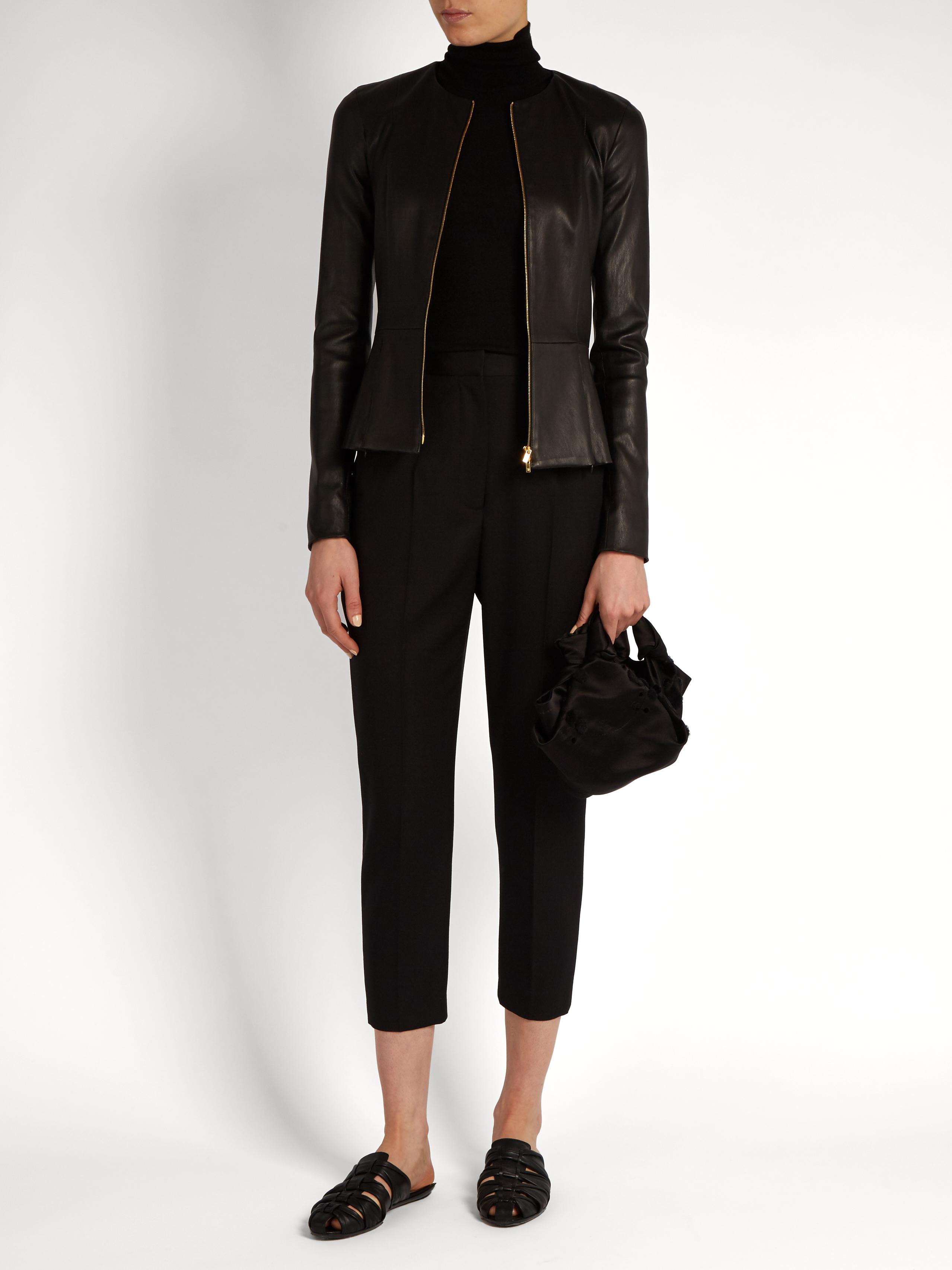 Noir Cuir En Lyst Coloris The Sans Col Anaste Row Veste fgyIbvY76