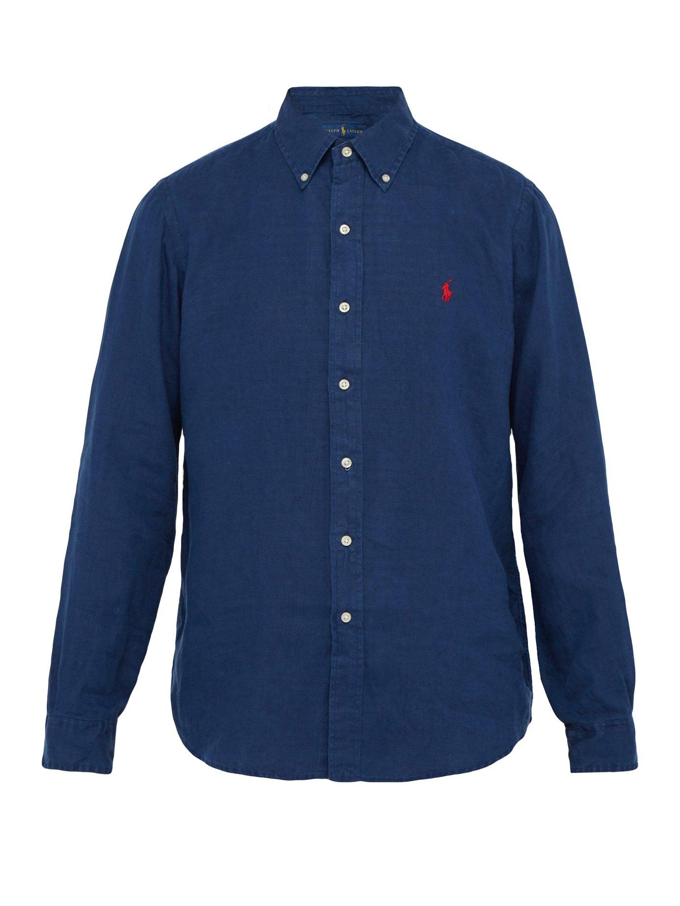 navy polo button down