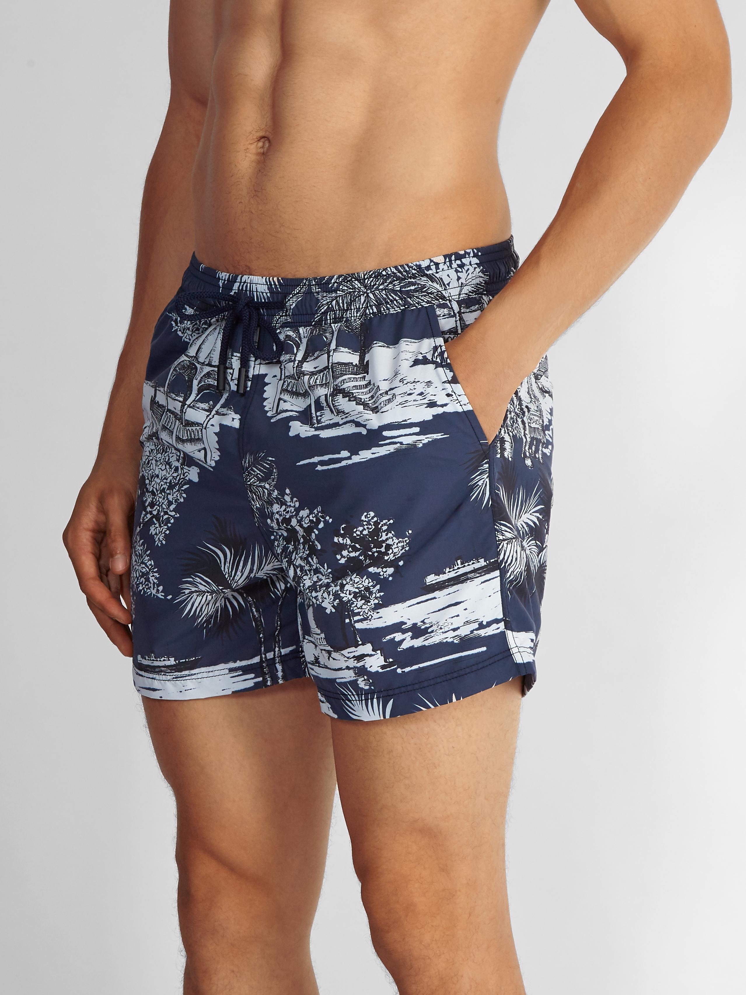 Lyst - Etro Hawaii-print Swim Shorts in Blue for Men