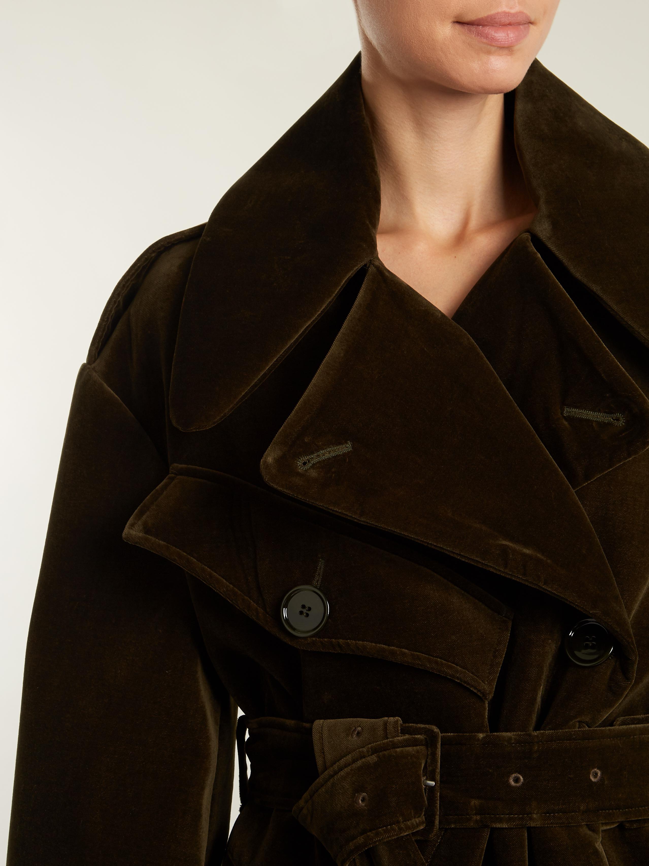 Lyst - Simone Rocha Double-breasted Cotton-blend Velvet Coat in Black