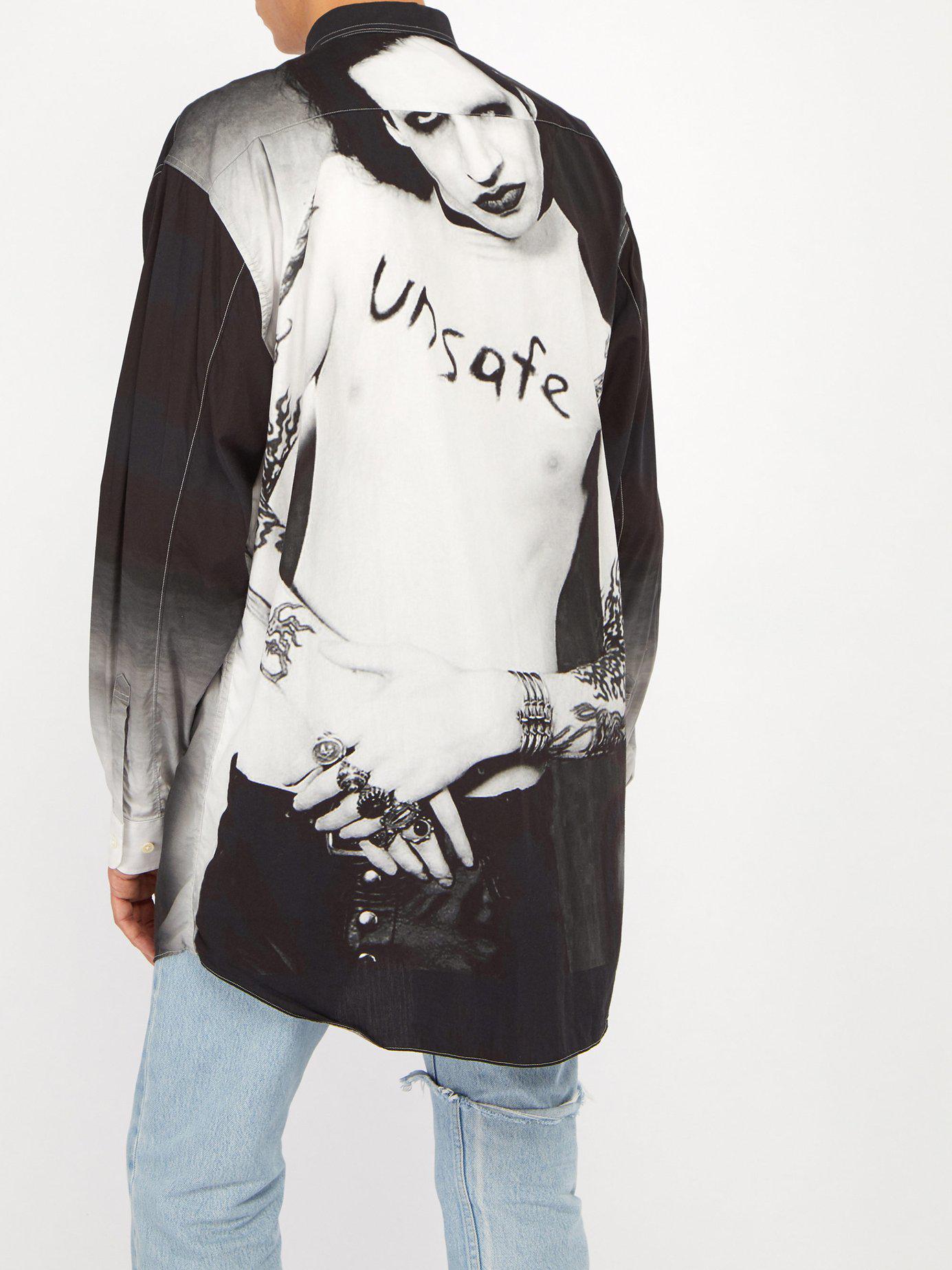 Vetements Marilyn Manson-print Cotton Shirt in Red for Men - Lyst