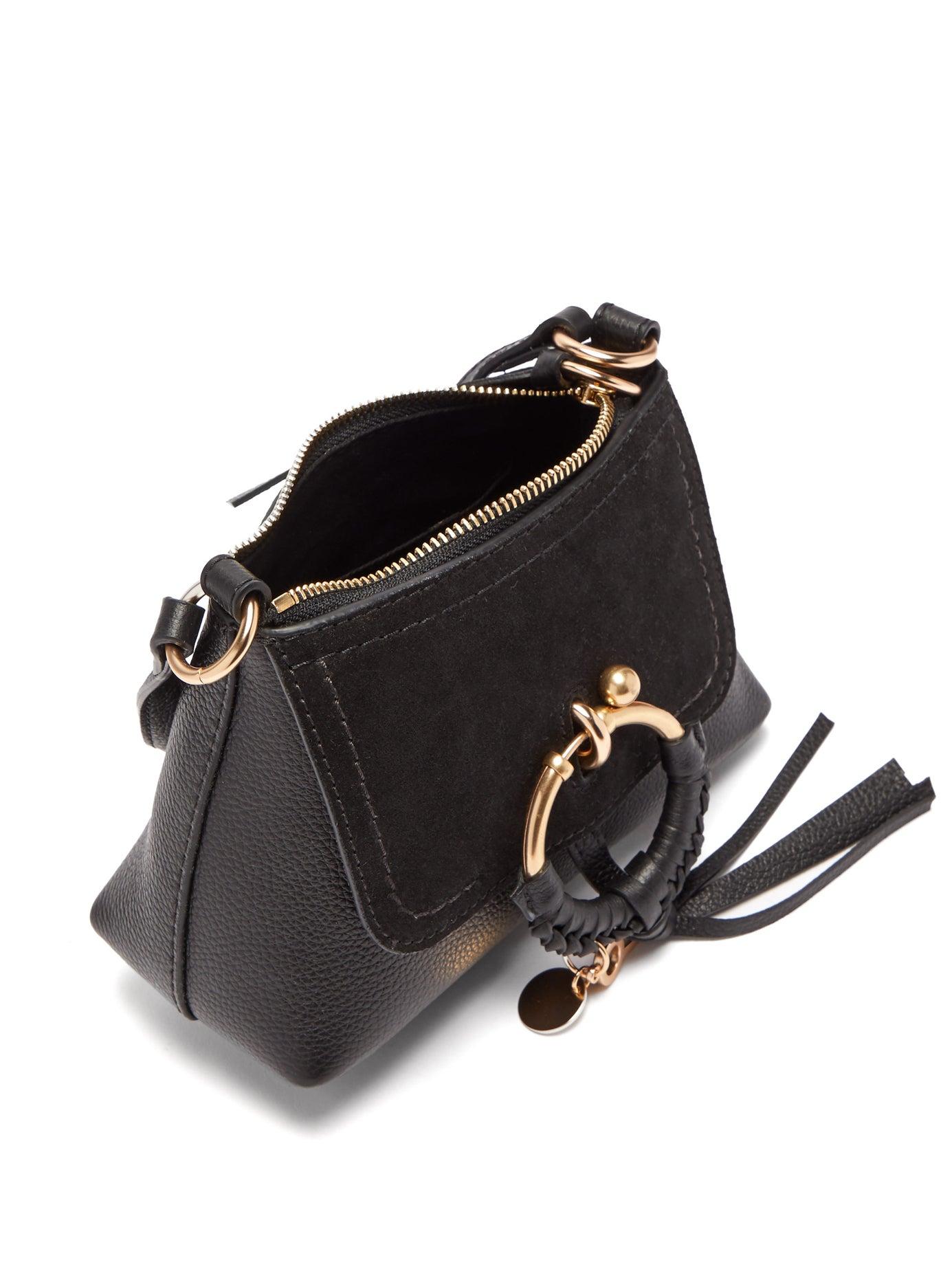 See By Chloé Joan Mini Leather And Suede Cross Body Bag in Black - Lyst