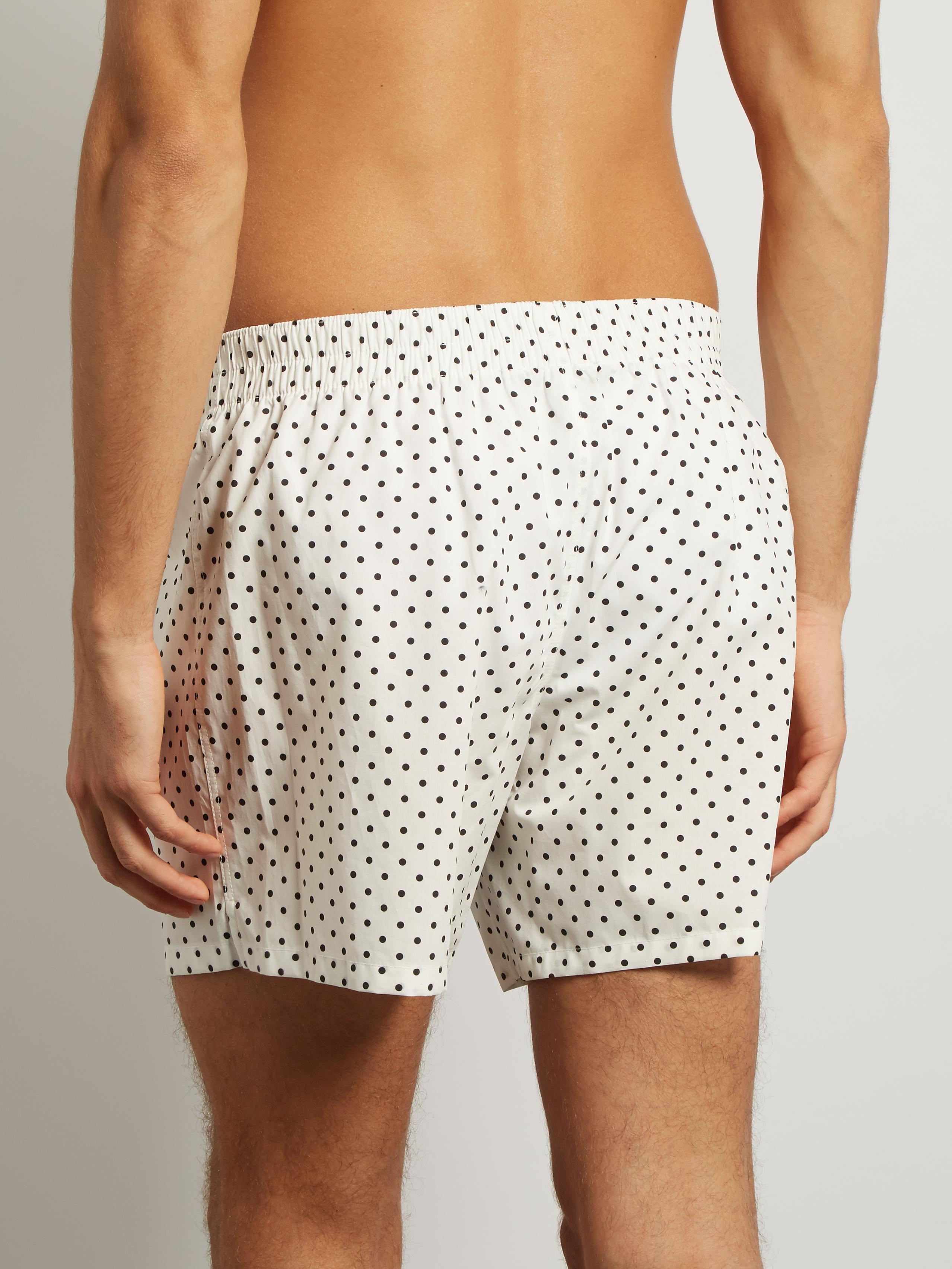 Lyst Dolce & Gabbana Polkadot Print Cottonpoplin Boxer Shorts in