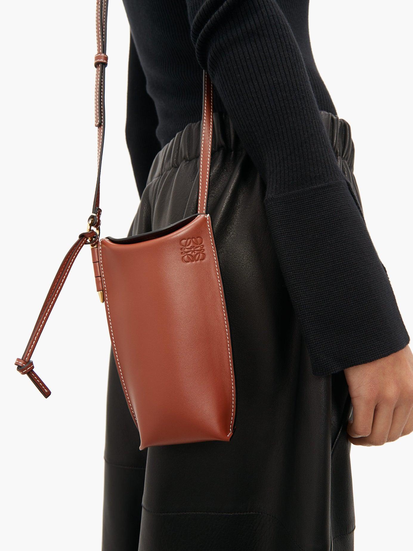 Loewe Gate Pocket Leather Cross Body Bag in Brown Lyst