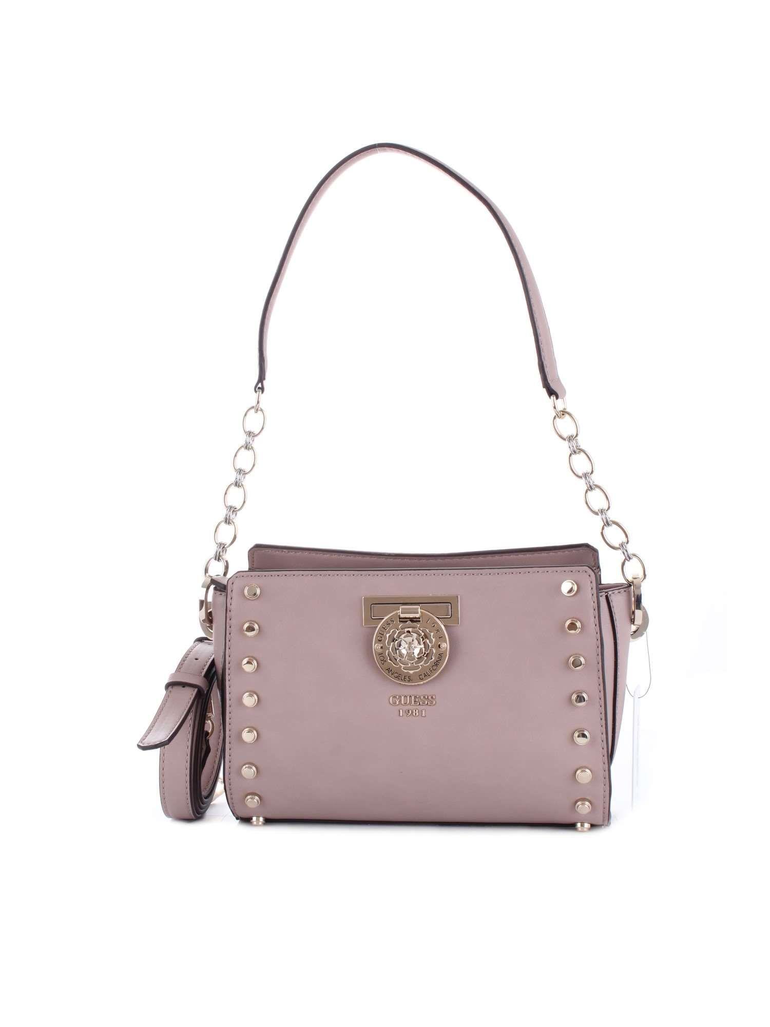 Guess Brown Faux Leather Shoulder Bag in Brown - Lyst