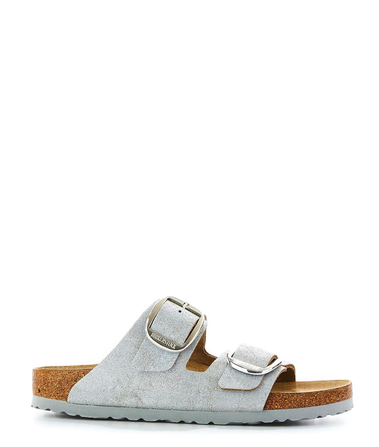 Birkenstock Grey Fabric Sandals in Gray - Lyst