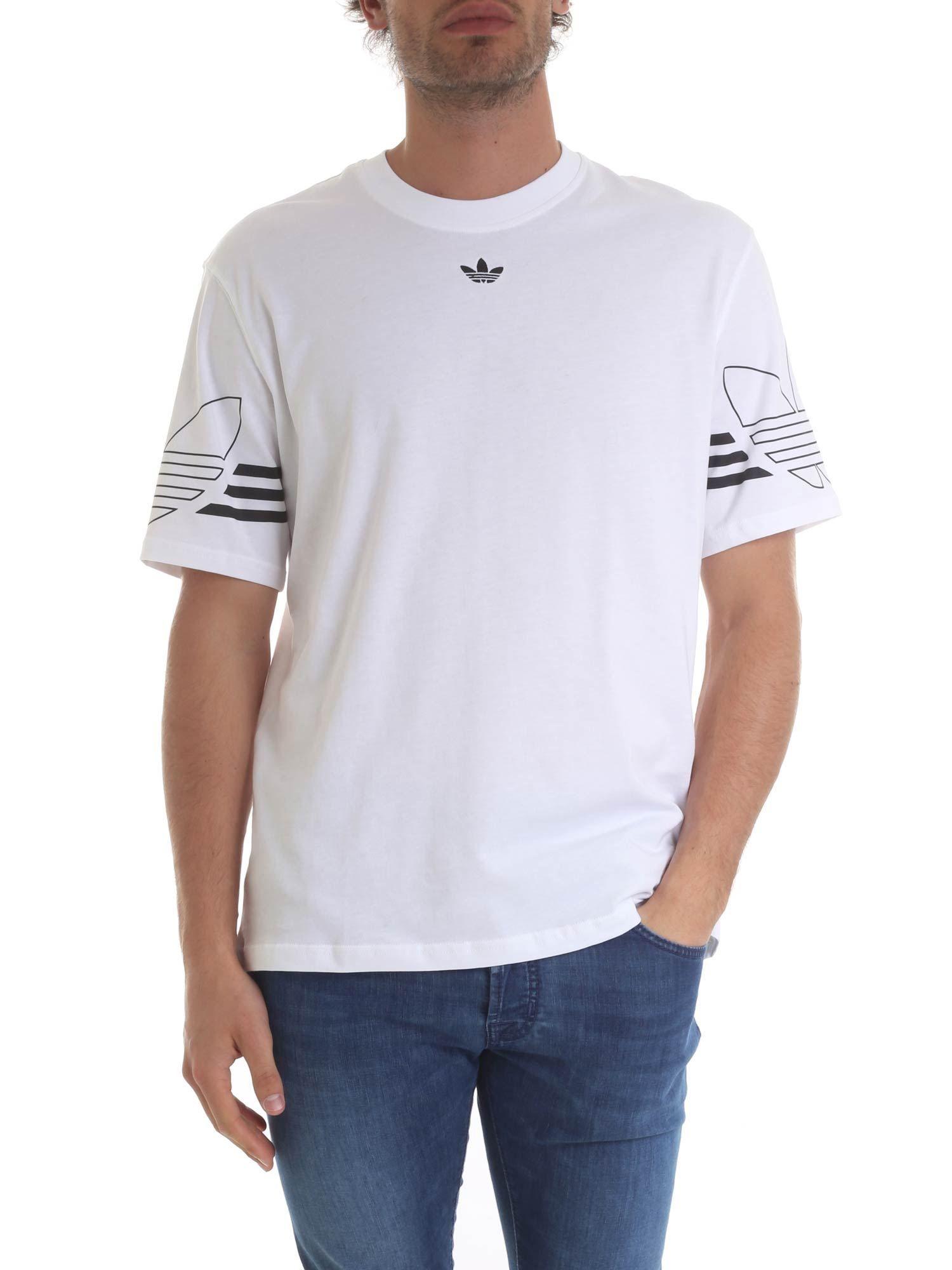 adidas White Cotton T-shirt in White for Men - Lyst