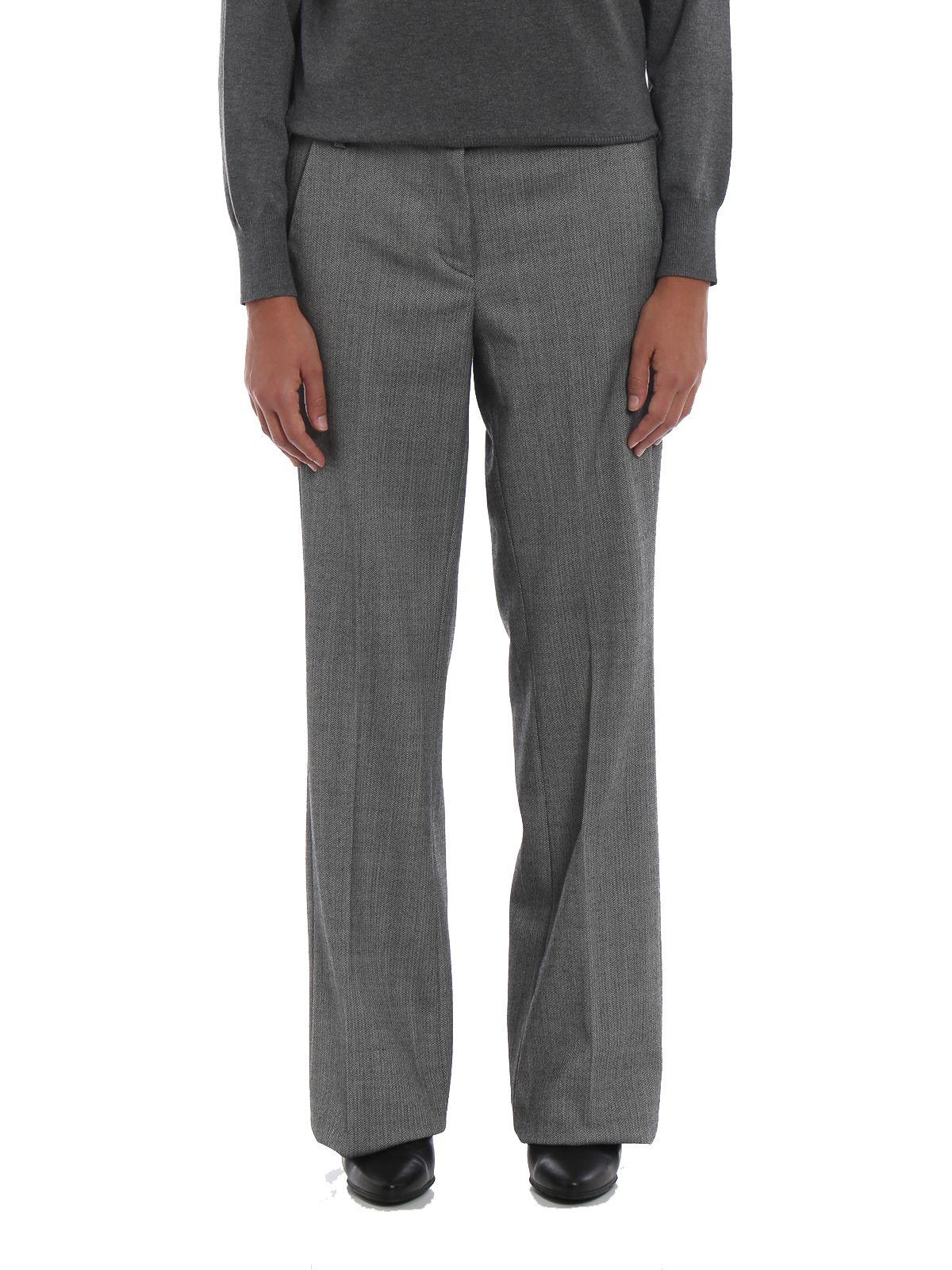 Dondup Grey Wool Pants in Gray - Lyst