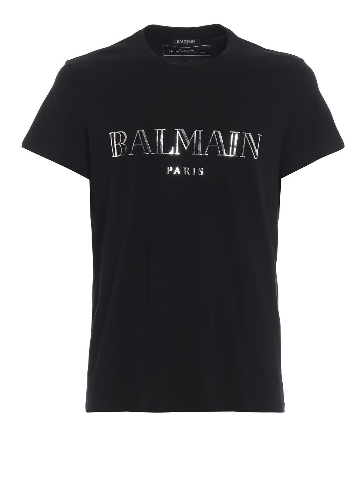 Lyst - Balmain Black Cotton T-shirt in Black for Men - Save 38%