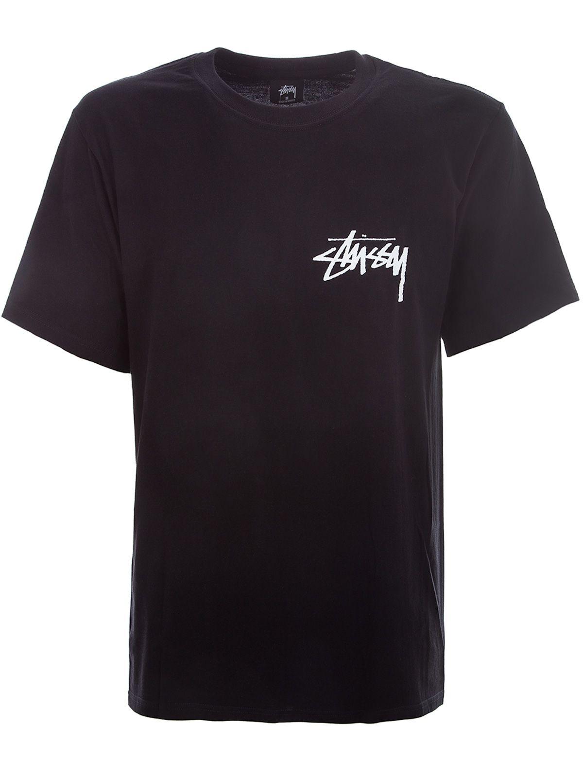 Stussy Black Cotton T-shirt in Black for Men - Lyst