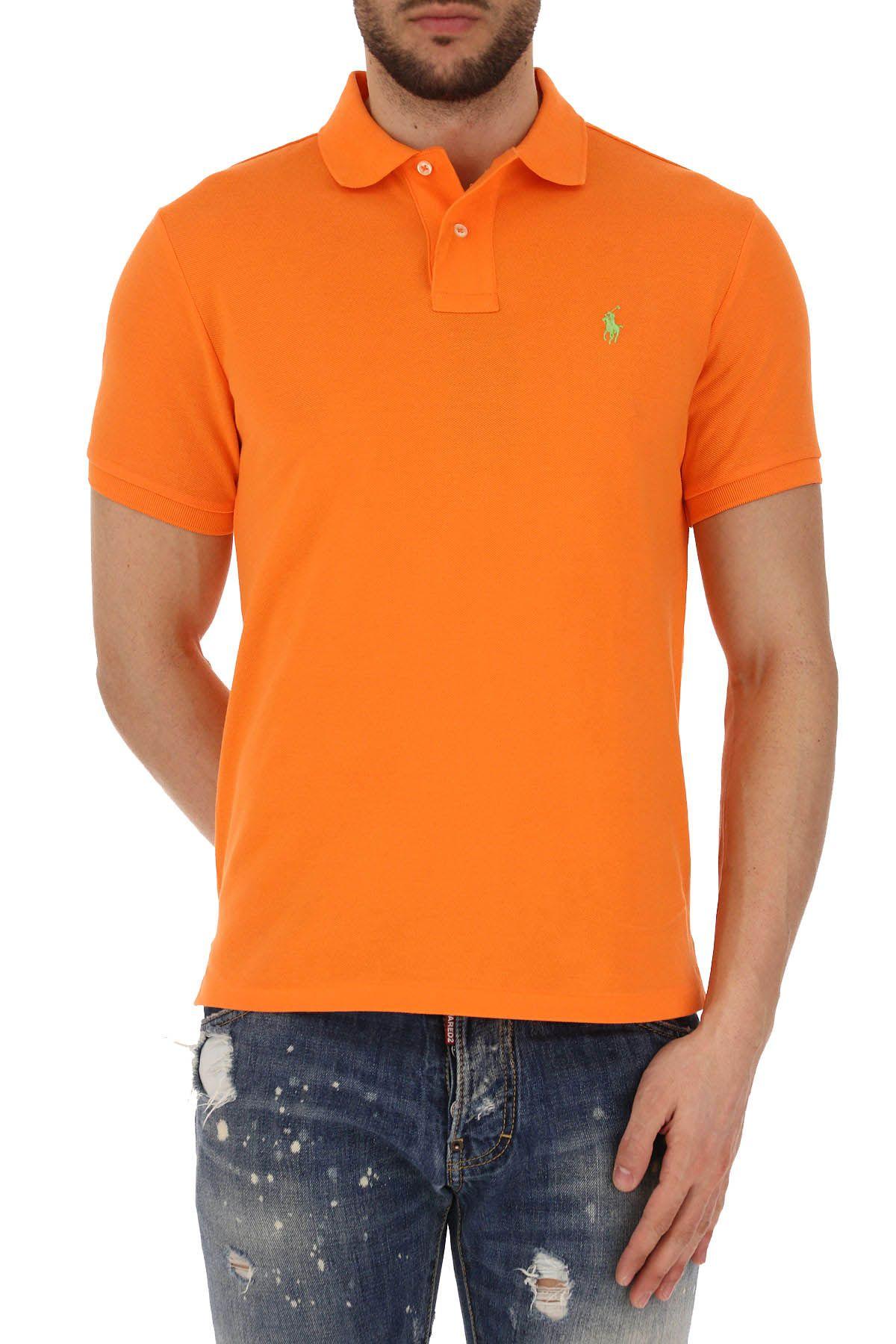 Ralph Lauren Orange Cotton Polo Shirt in Orange for Men - Lyst