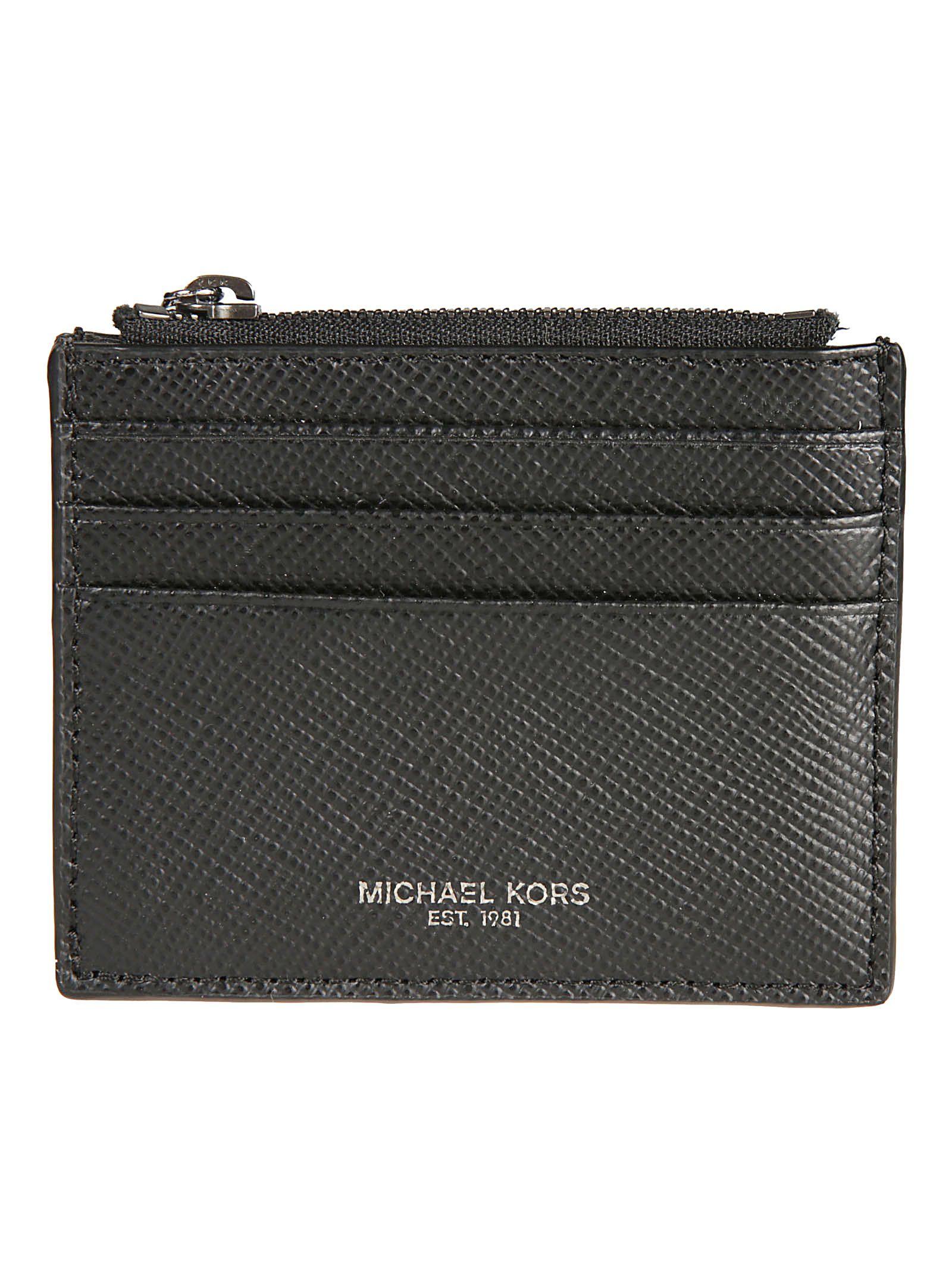 Michael Kors Black Leather Card Holder in Black for Men - Lyst