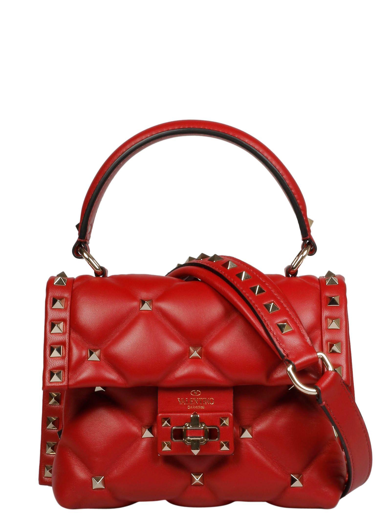 Valentino Red Leather Shoulder Bag in Red - Lyst