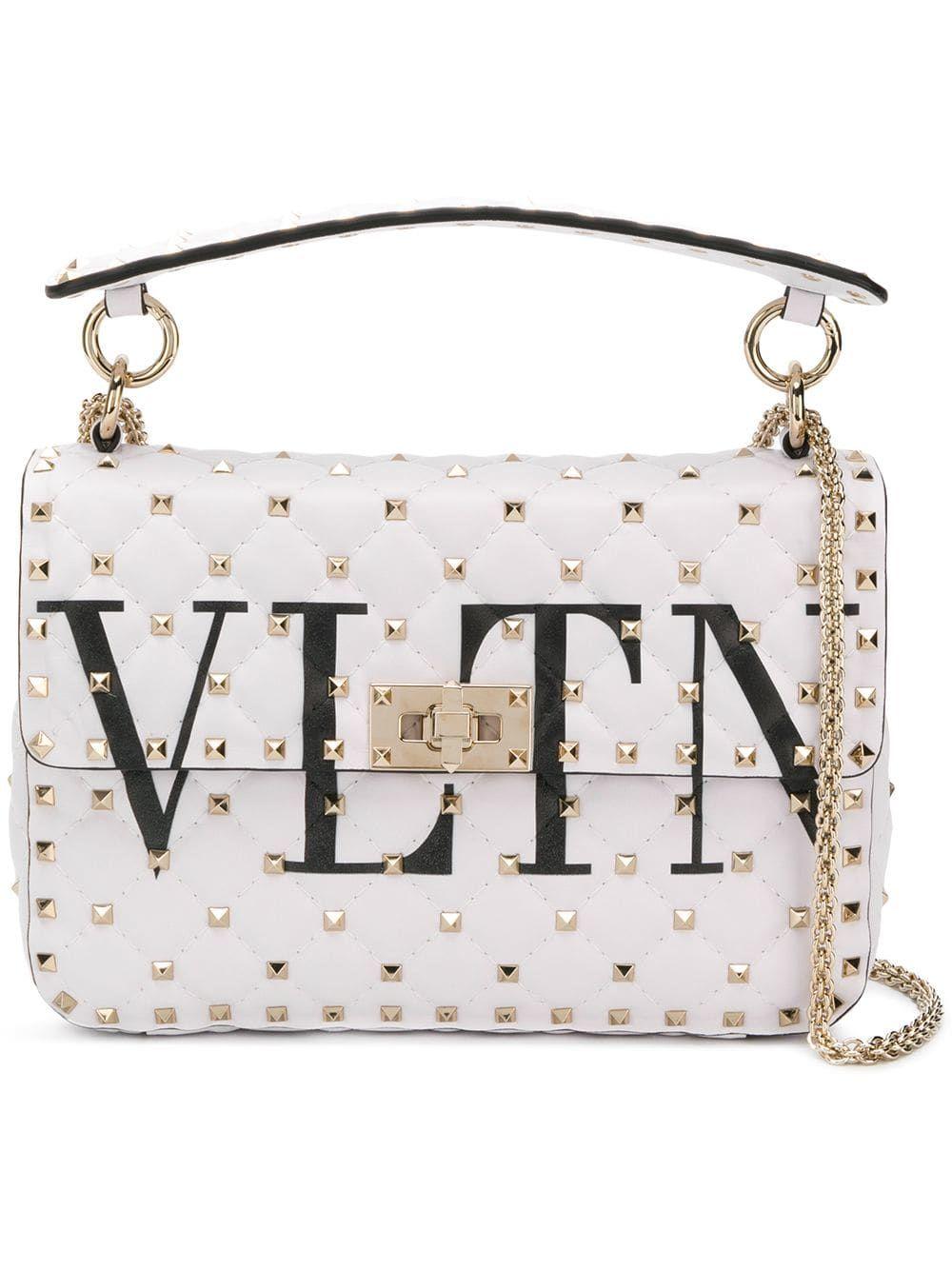 Valentino White Leather Shoulder Bag in White - Lyst