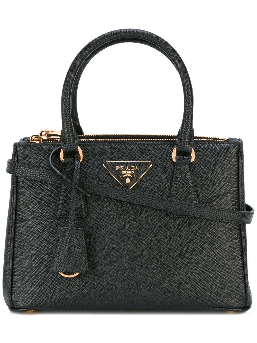 Prada Black Leather Handbag in Black - Lyst