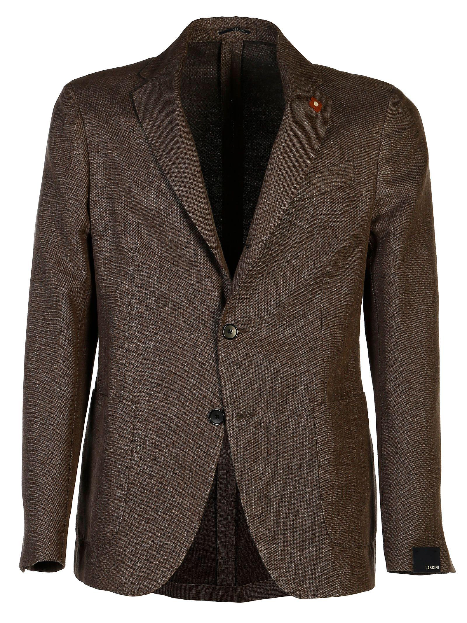 Lardini Brown Cotton Blazer in Brown for Men - Lyst