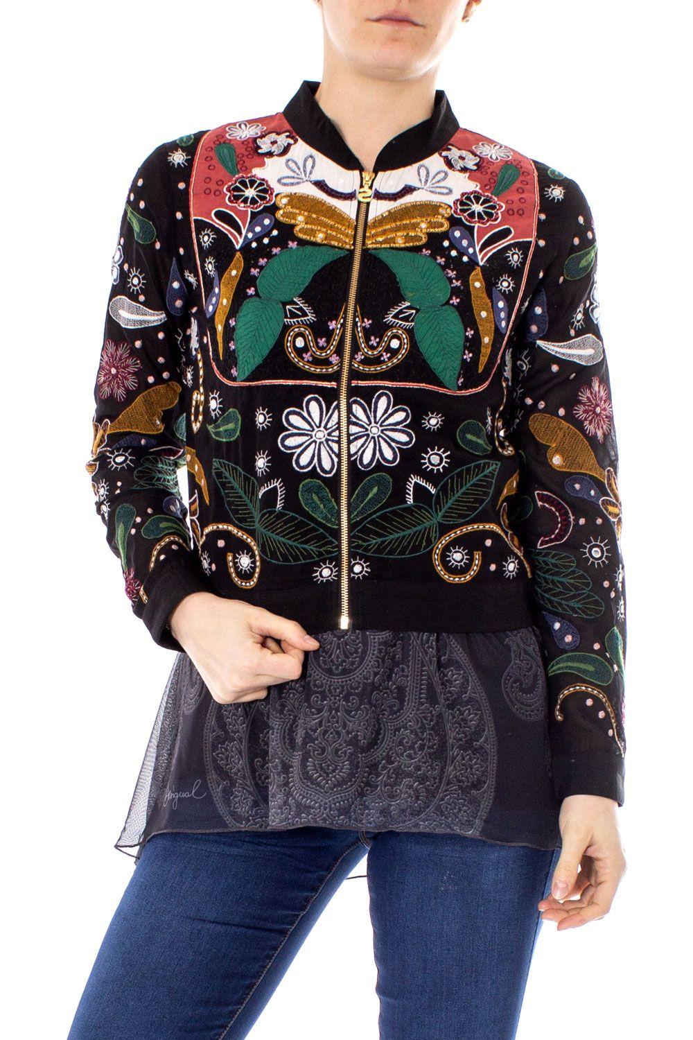 Desigual Black Cotton Jacket in Black Lyst