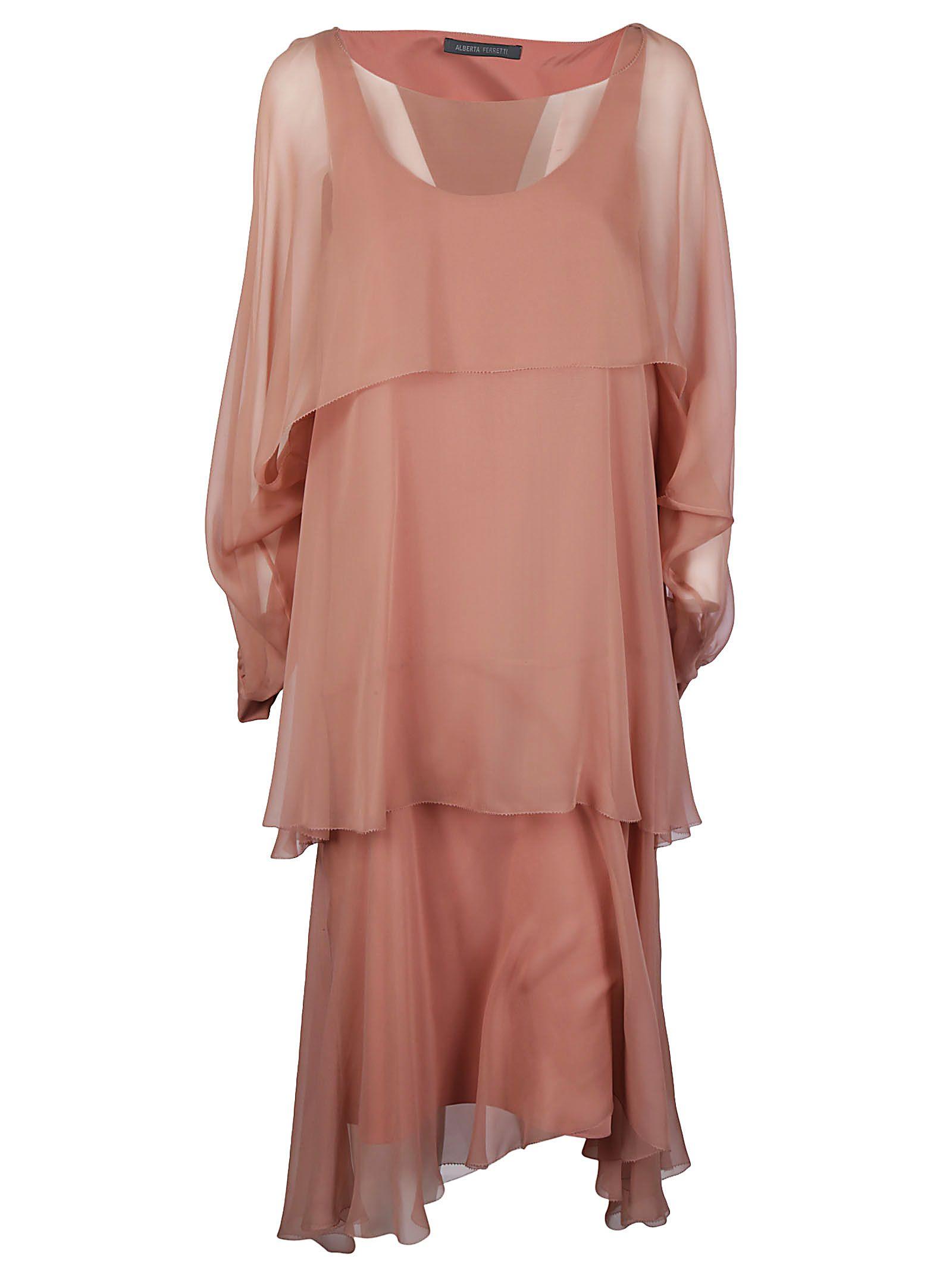 Alberta Ferretti Pink Silk Dress in Pink - Lyst