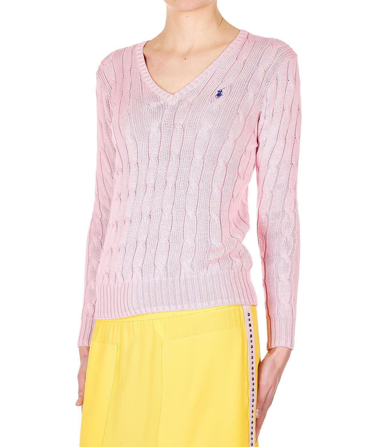 Ralph Lauren Pink Cotton Sweater in Pink - Lyst