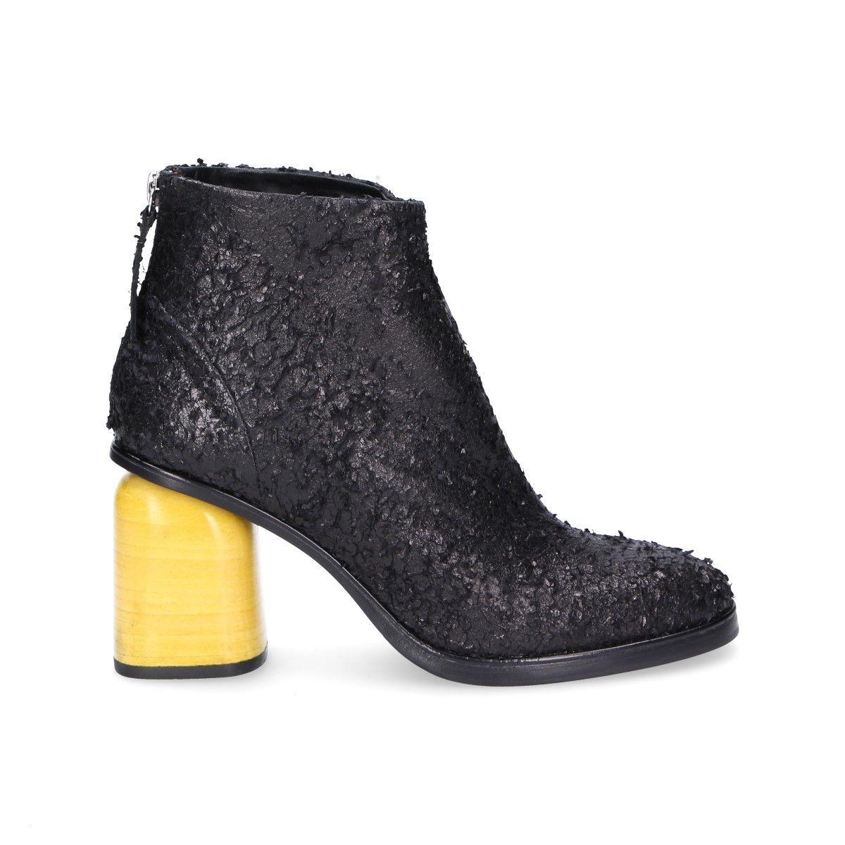 Lyst Halmanera Black Leather Ankle Boots in Black