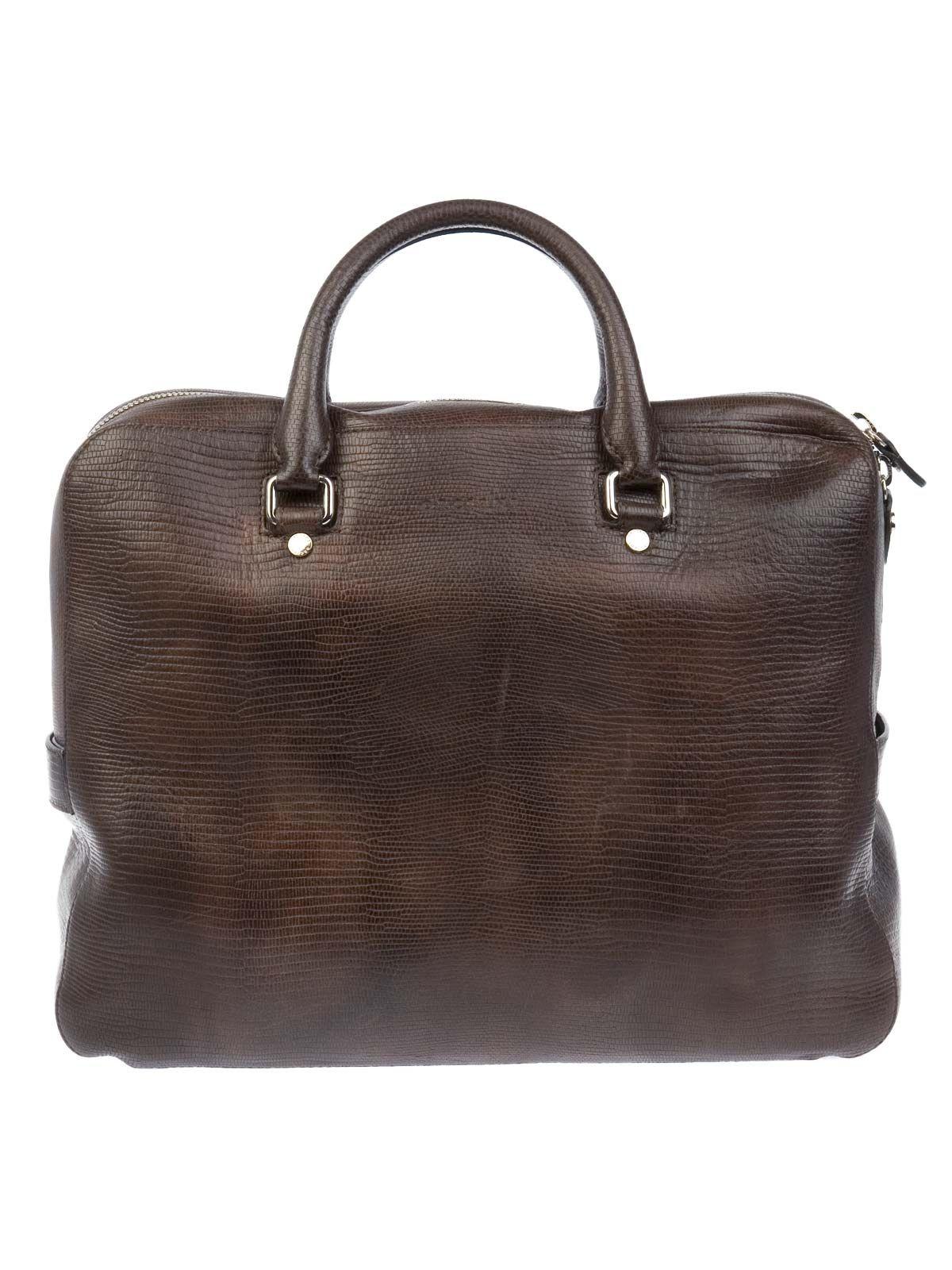 Orciani Brown Leather Briefcase for Men - Lyst