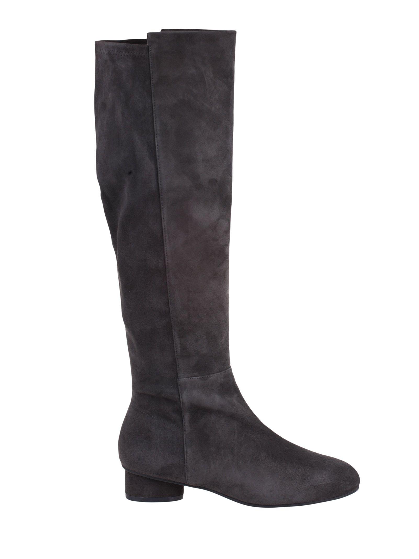 Stuart Weitzman Grey Leather Boots in Gray - Lyst