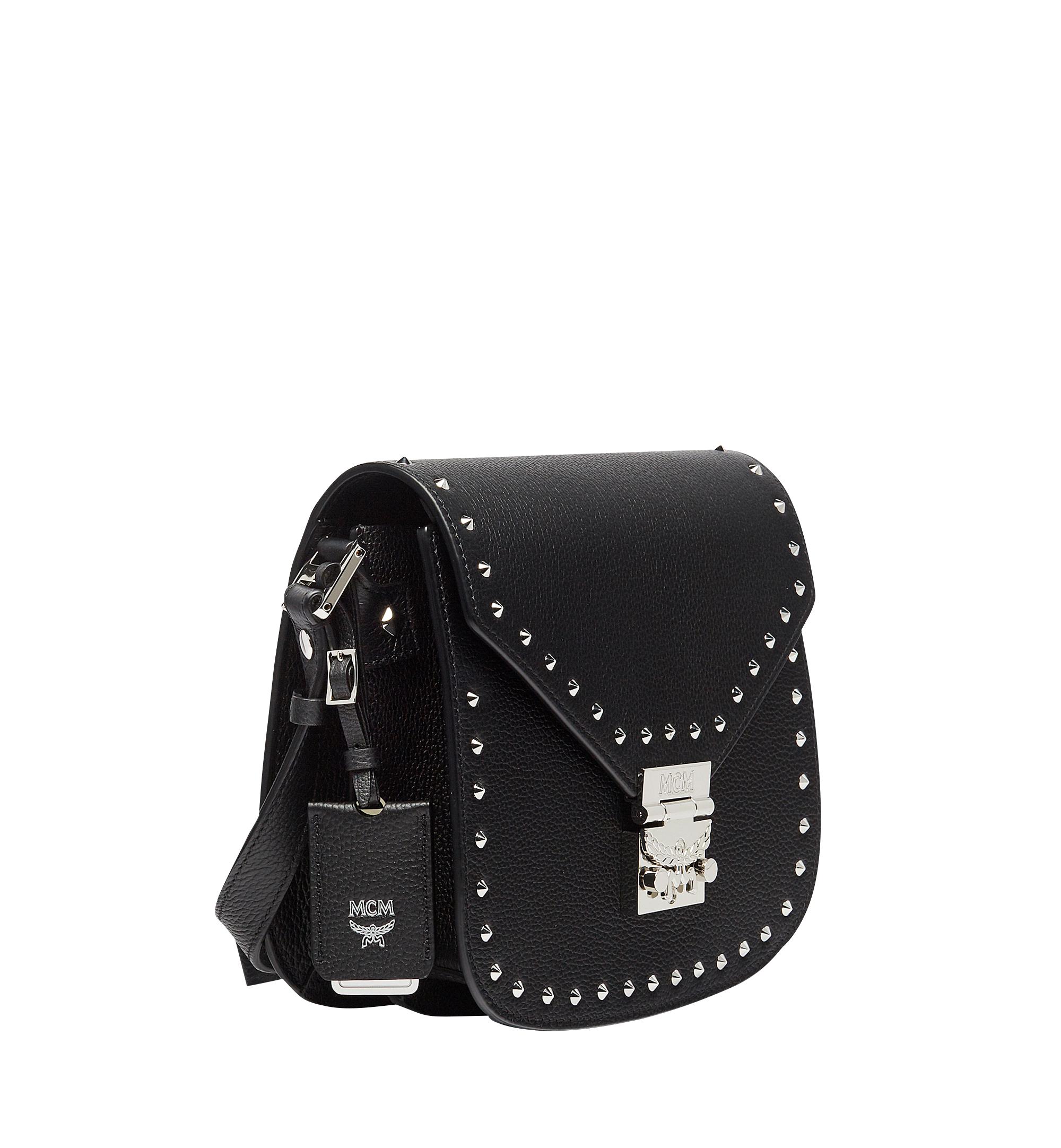 Lyst Mcm Black Studded Outline Small Patricia Shoulder Bag In View Fullscreen