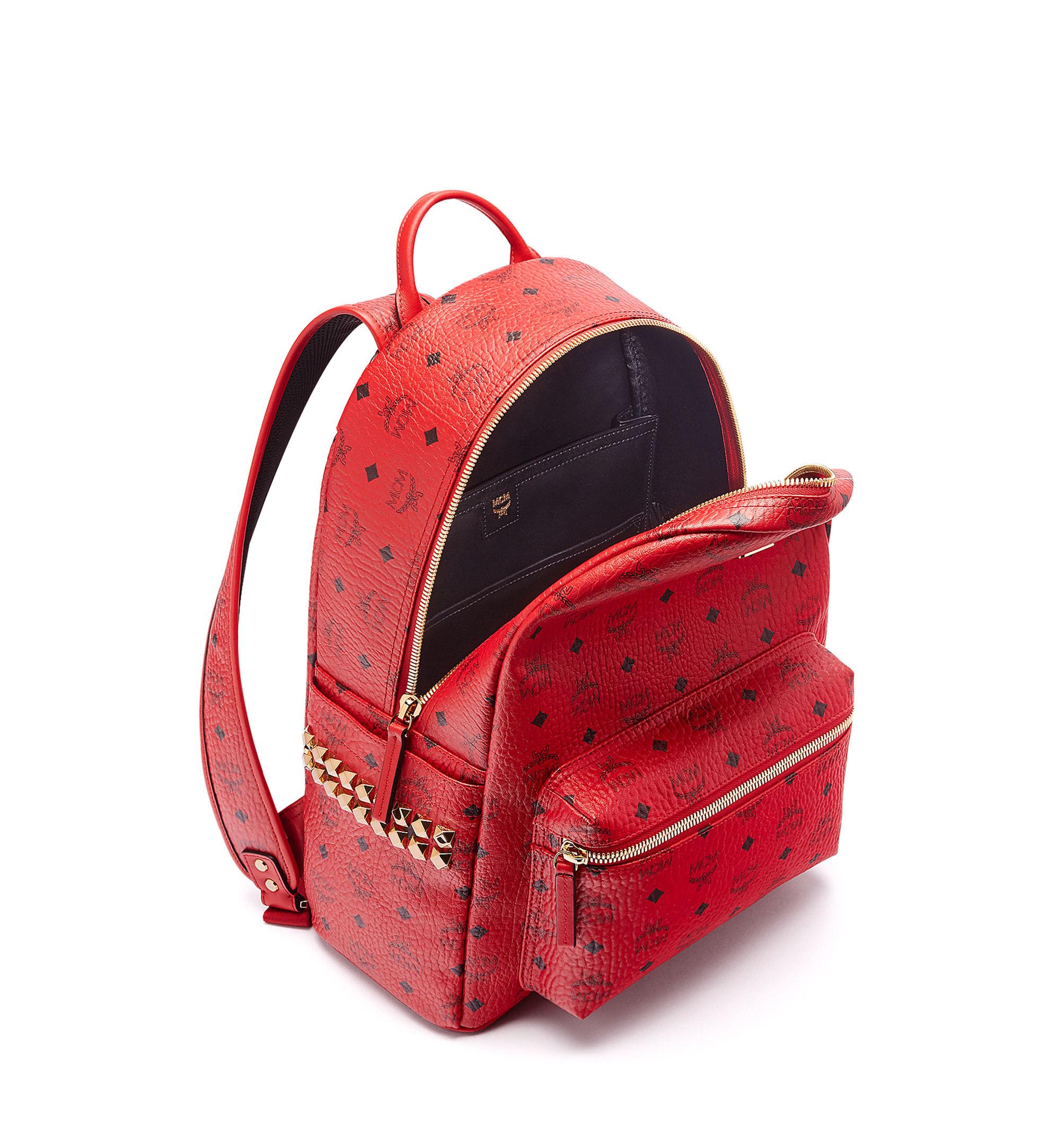 Mcm Stark Small Backpack in Red | Lyst