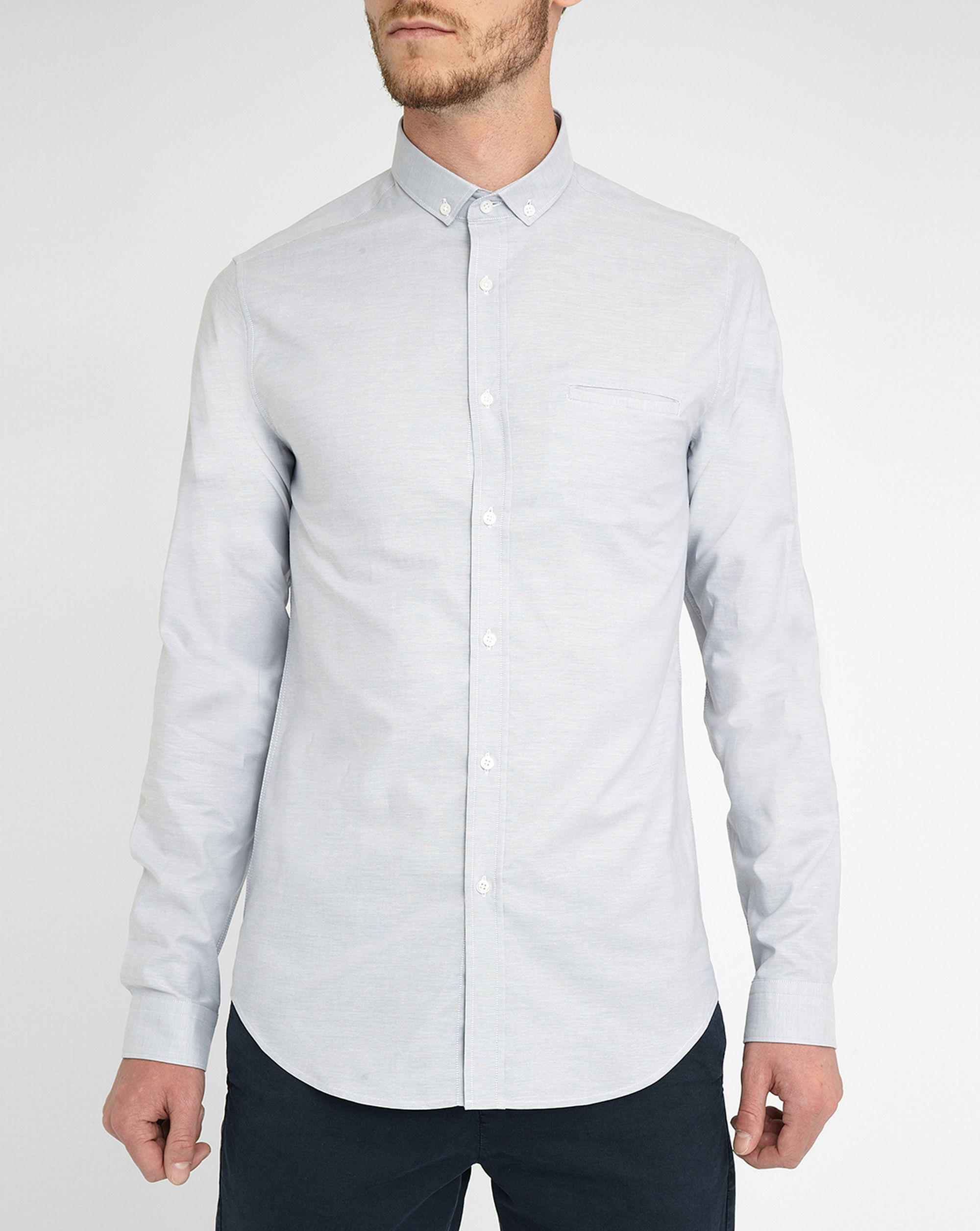 M.studio Light-grey Gabriel Extra Slim-fit Oxford Small Button-down ...