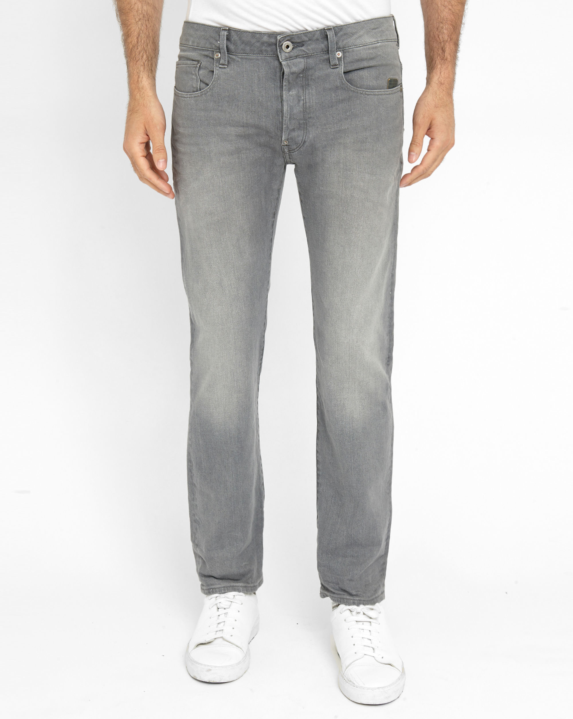 G-star raw Grey Revend Straight Stretch Jeans in Gray for Men | Lyst