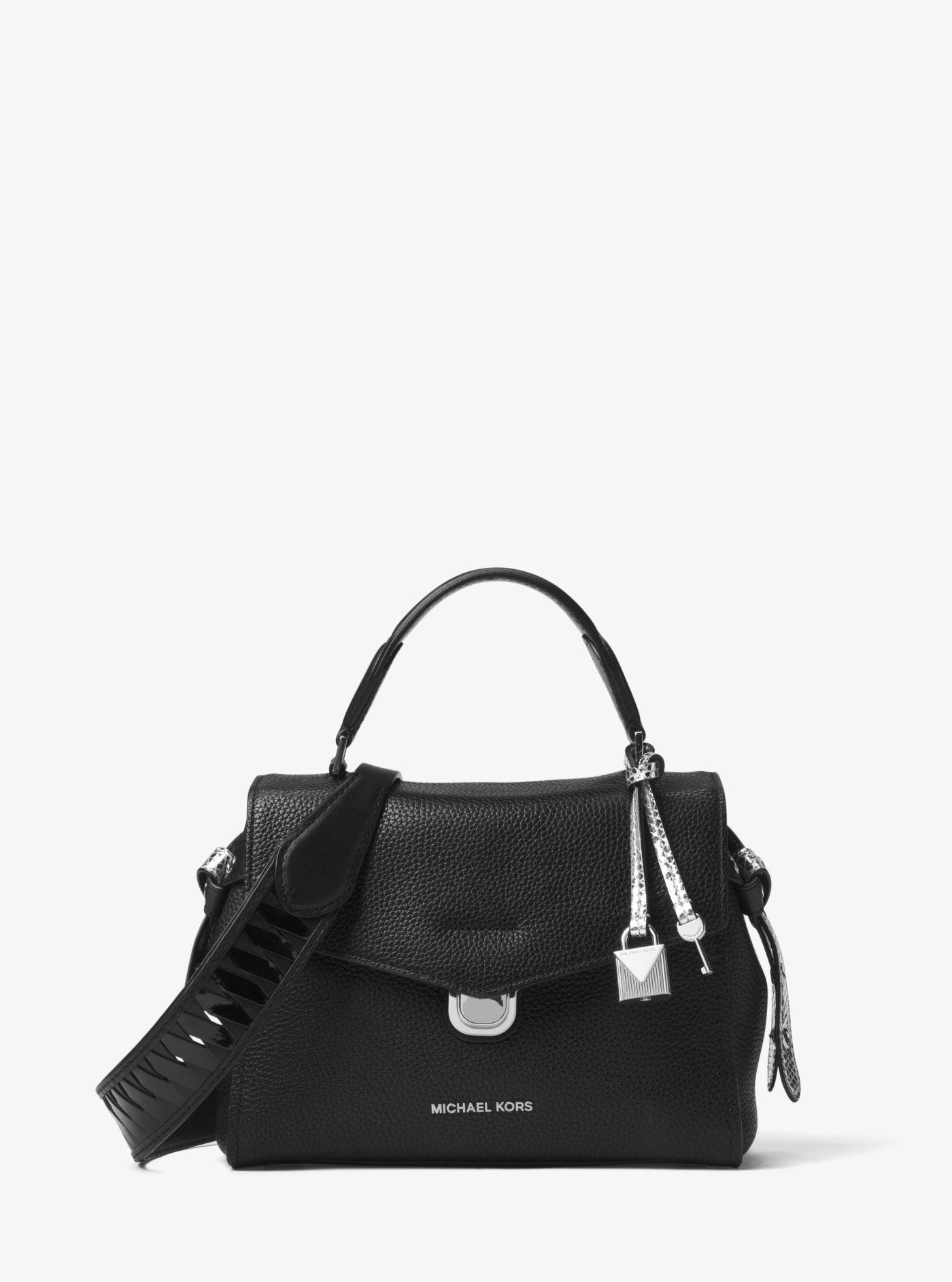 Lyst Michael Kors Woven Leather Shoulder Strap In Black Michael Kors Black Woven Leather Shoulder Strap Lyst View Fullscreen