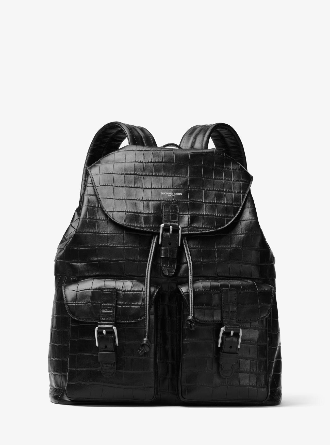 Michael Kors Bryant Embossed-leather Backpack in Black for Men - Lyst