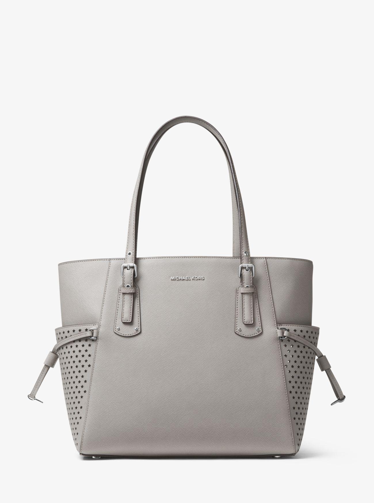 Lyst - Michael Kors Voyager Small Saffiano Leather Tote in Gray