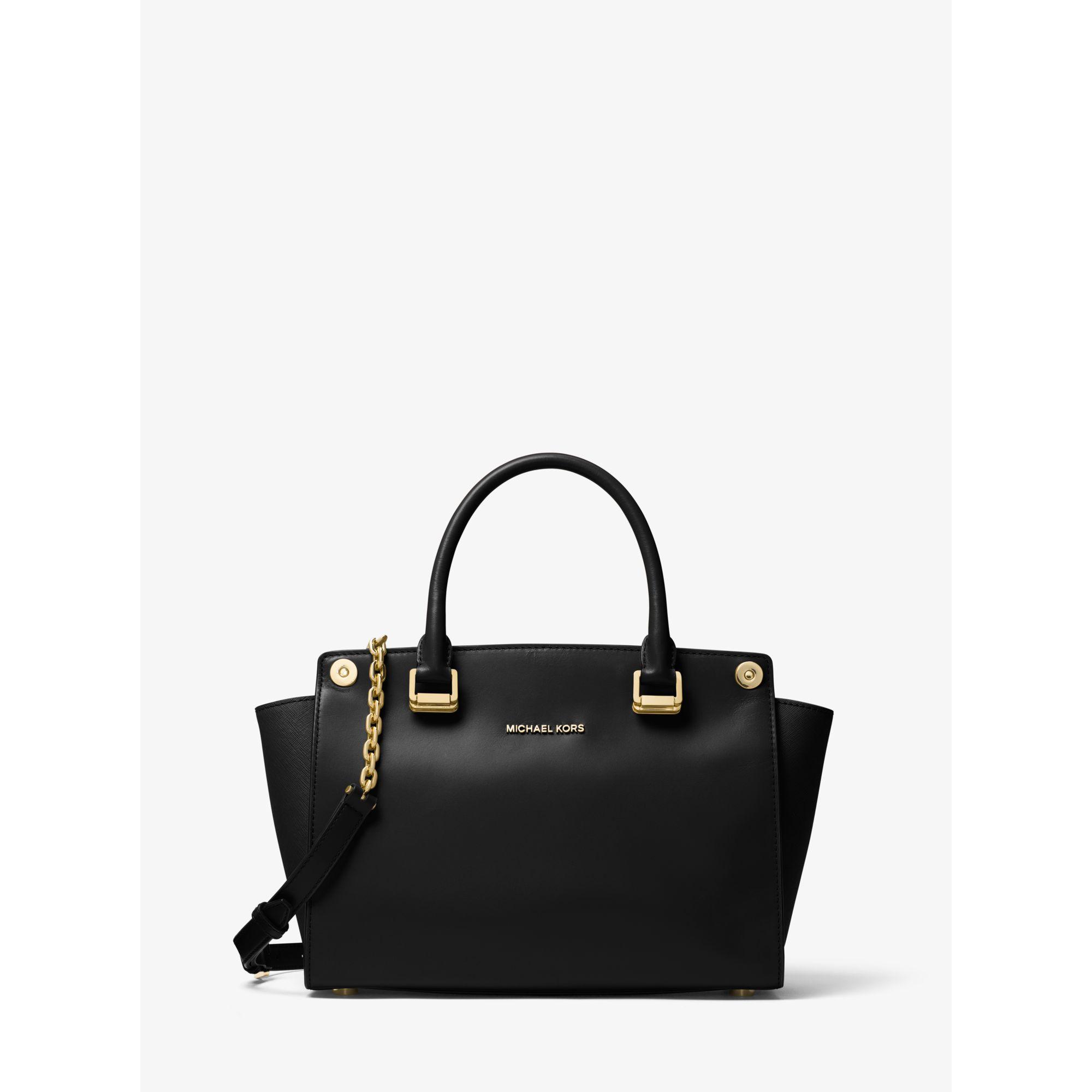 Michael kors Selma 3in1 Medium Leather Satchel in Black Lyst