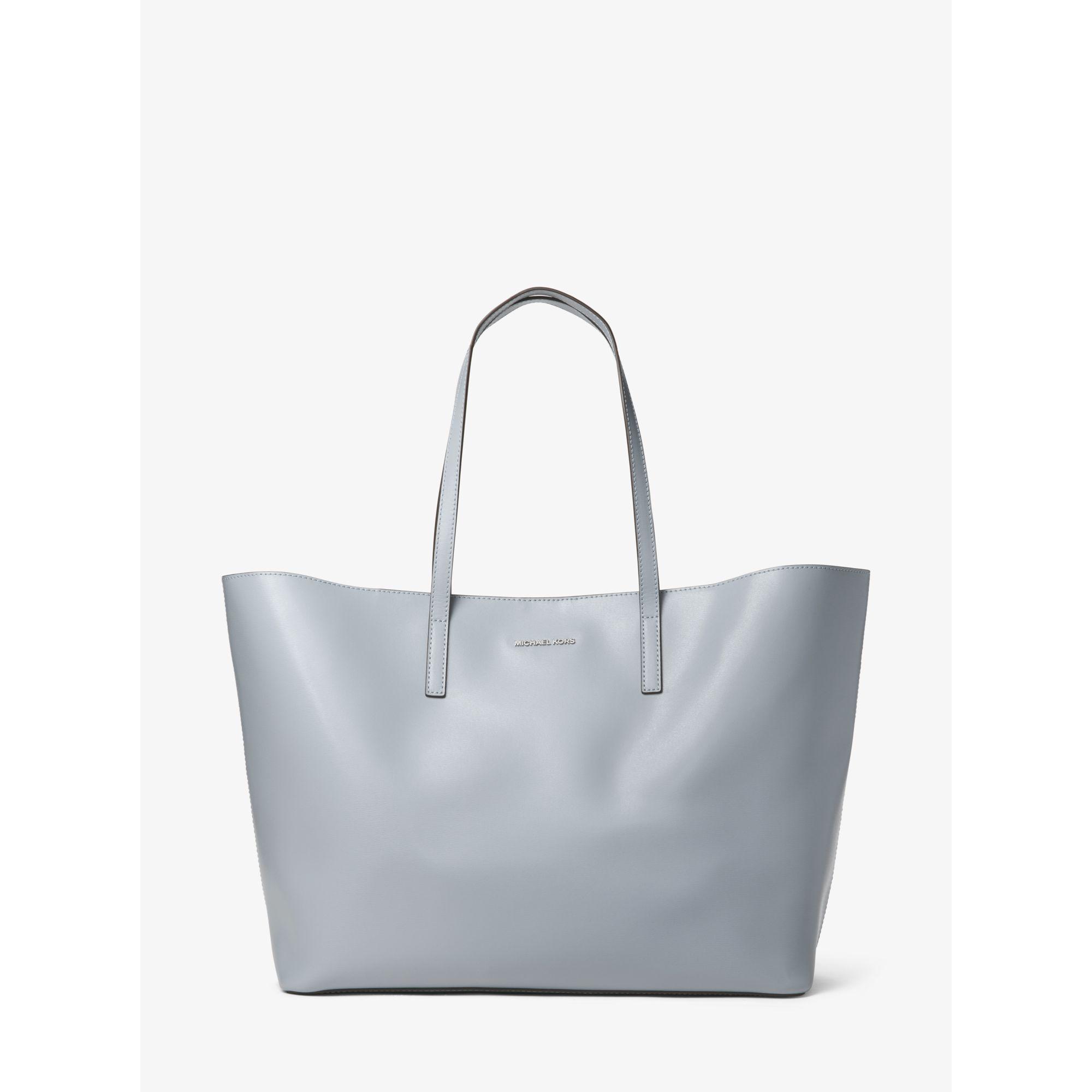 Lyst Michael Kors Emry Extra Large Leather Tote In Blue Gallery